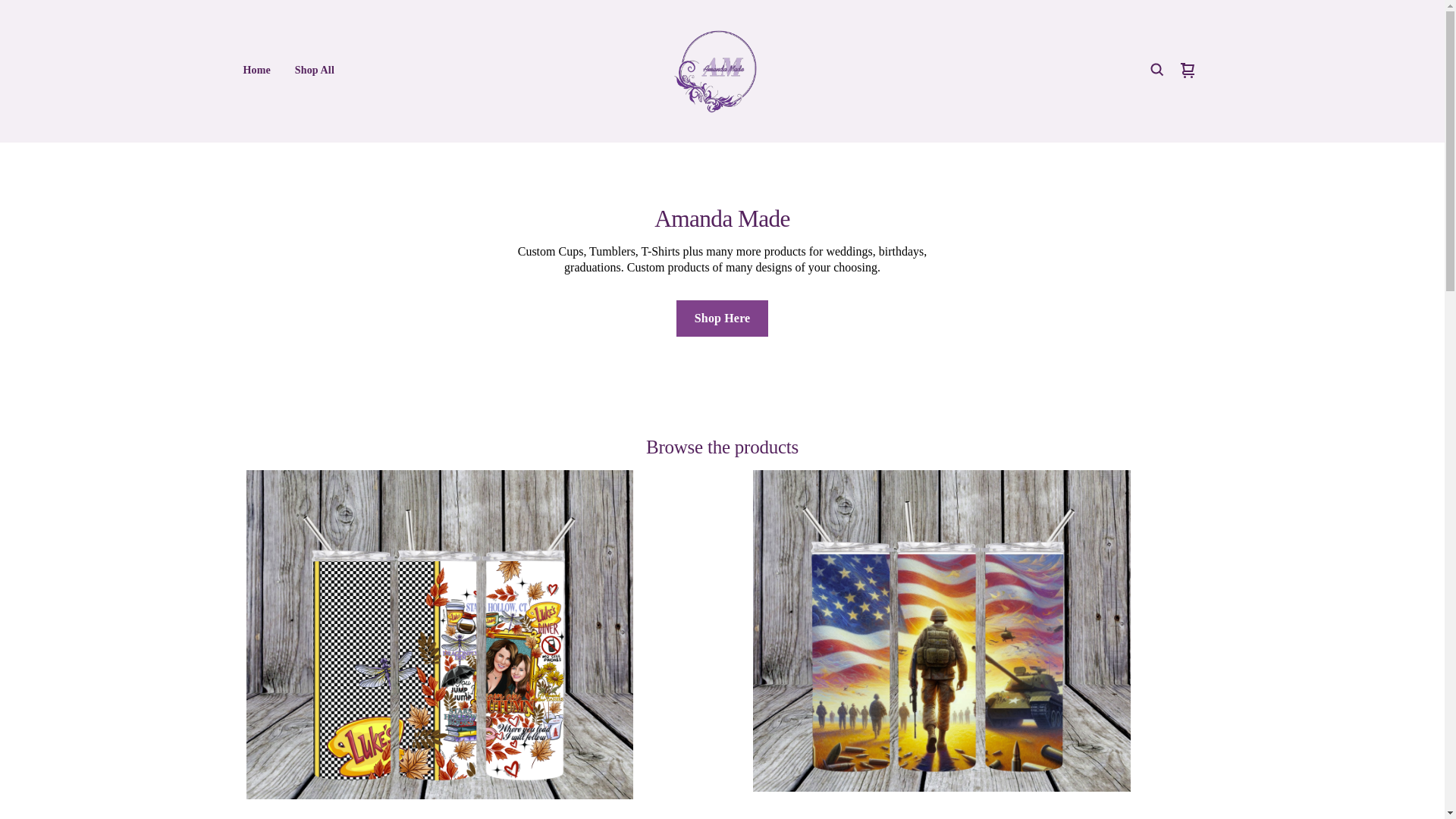 website screenshot of https://amandamade.org/