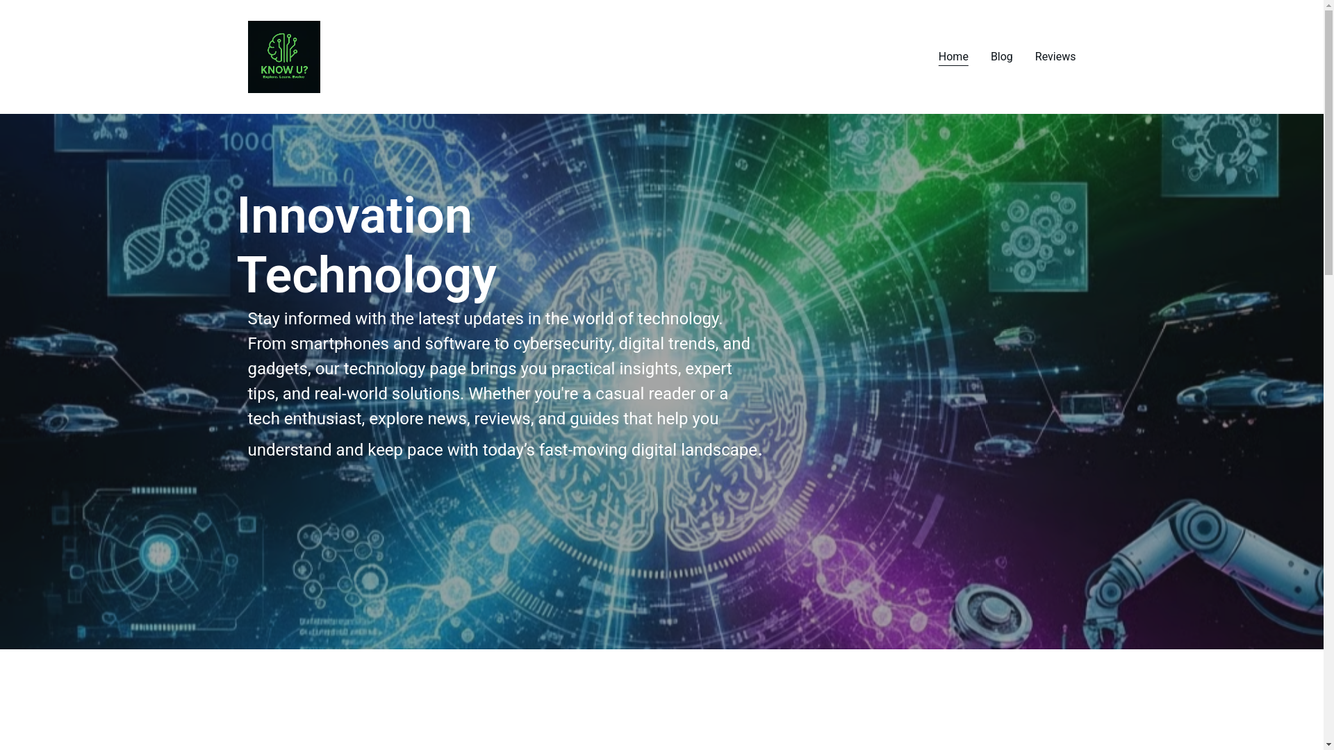website screenshot of https://knowutech.blog/