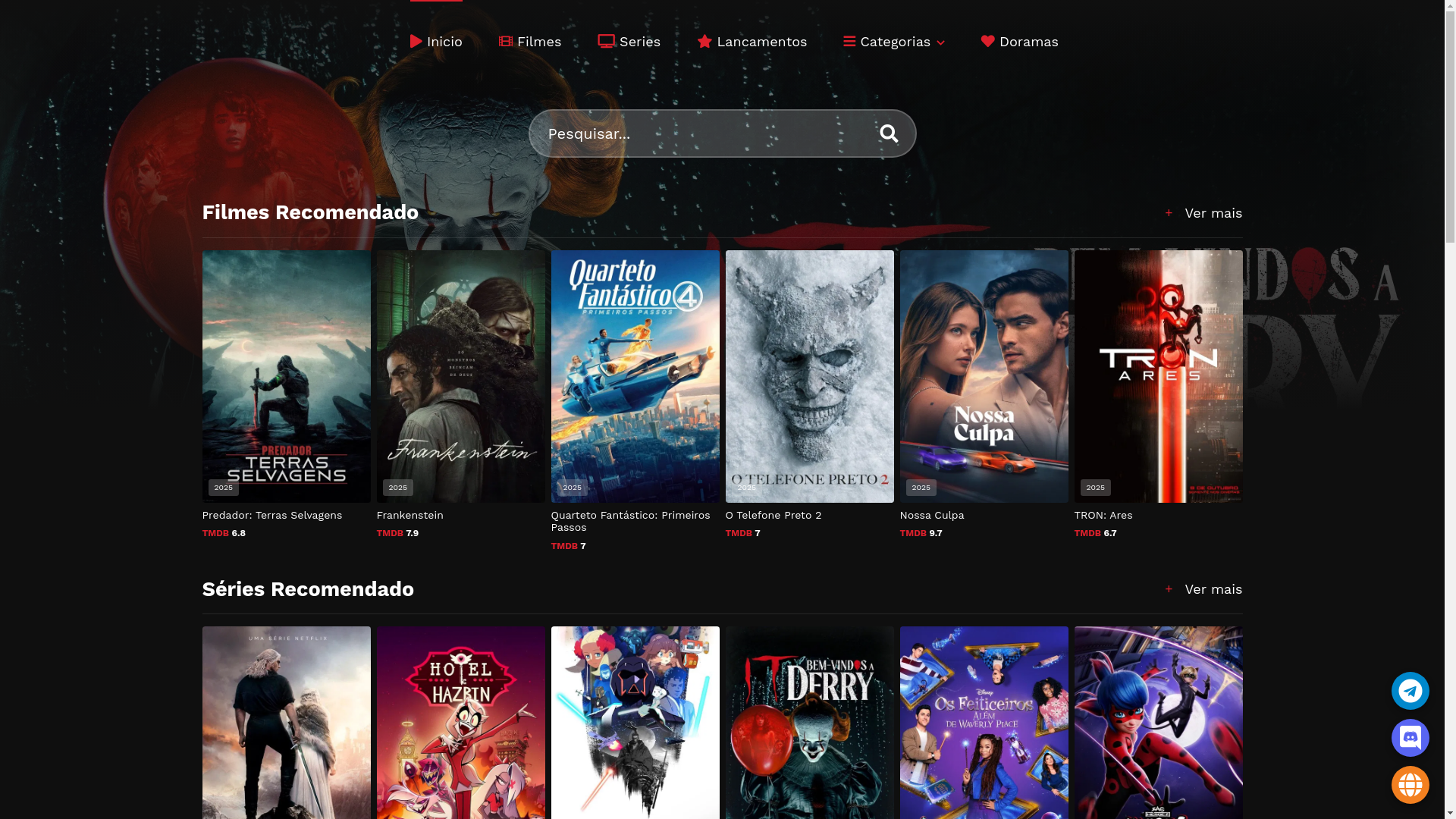 website screenshot of https://seriesonlinegratis.stream/