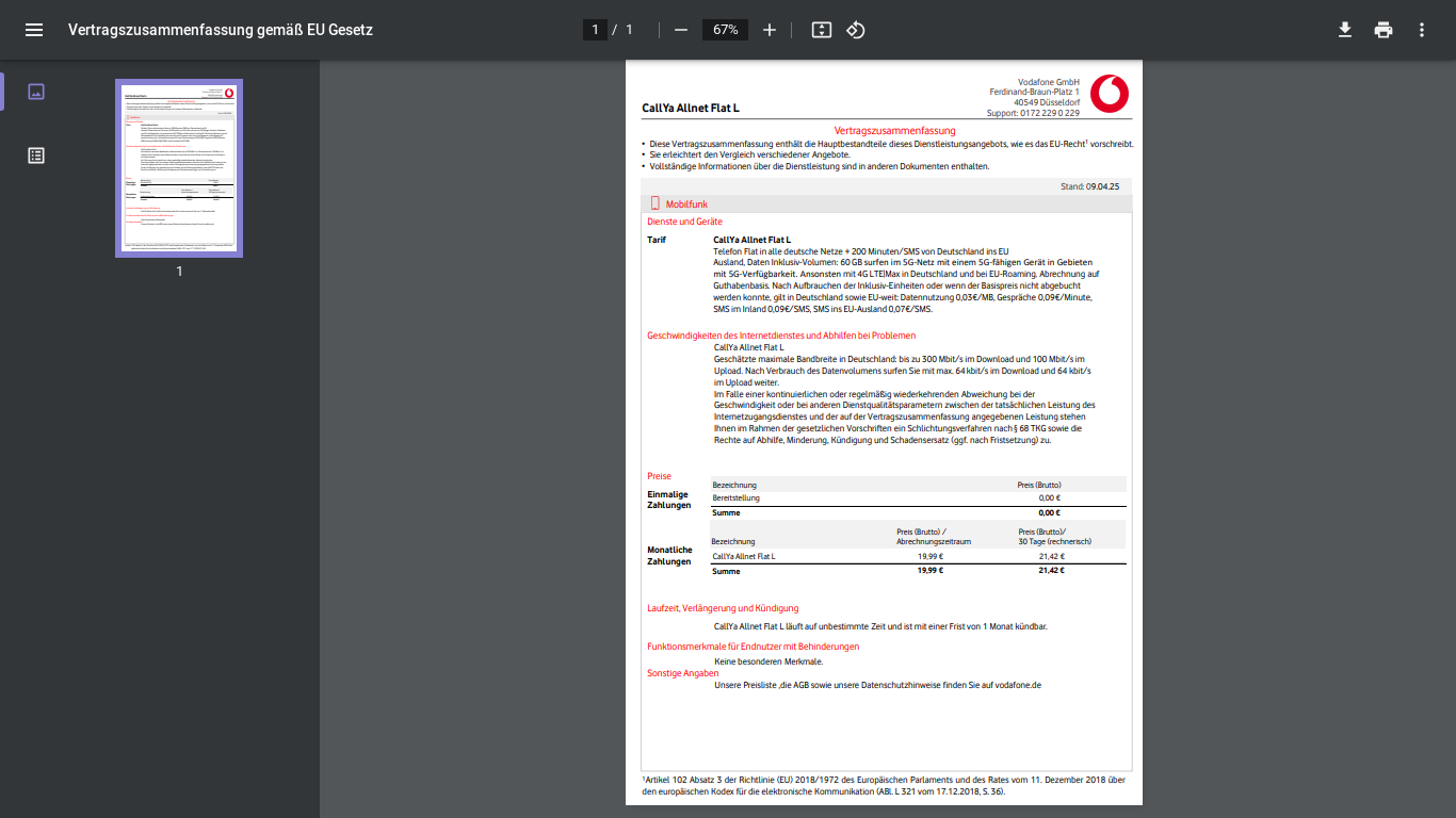 website screenshot of https://www.vodafone.de/46300-NEU