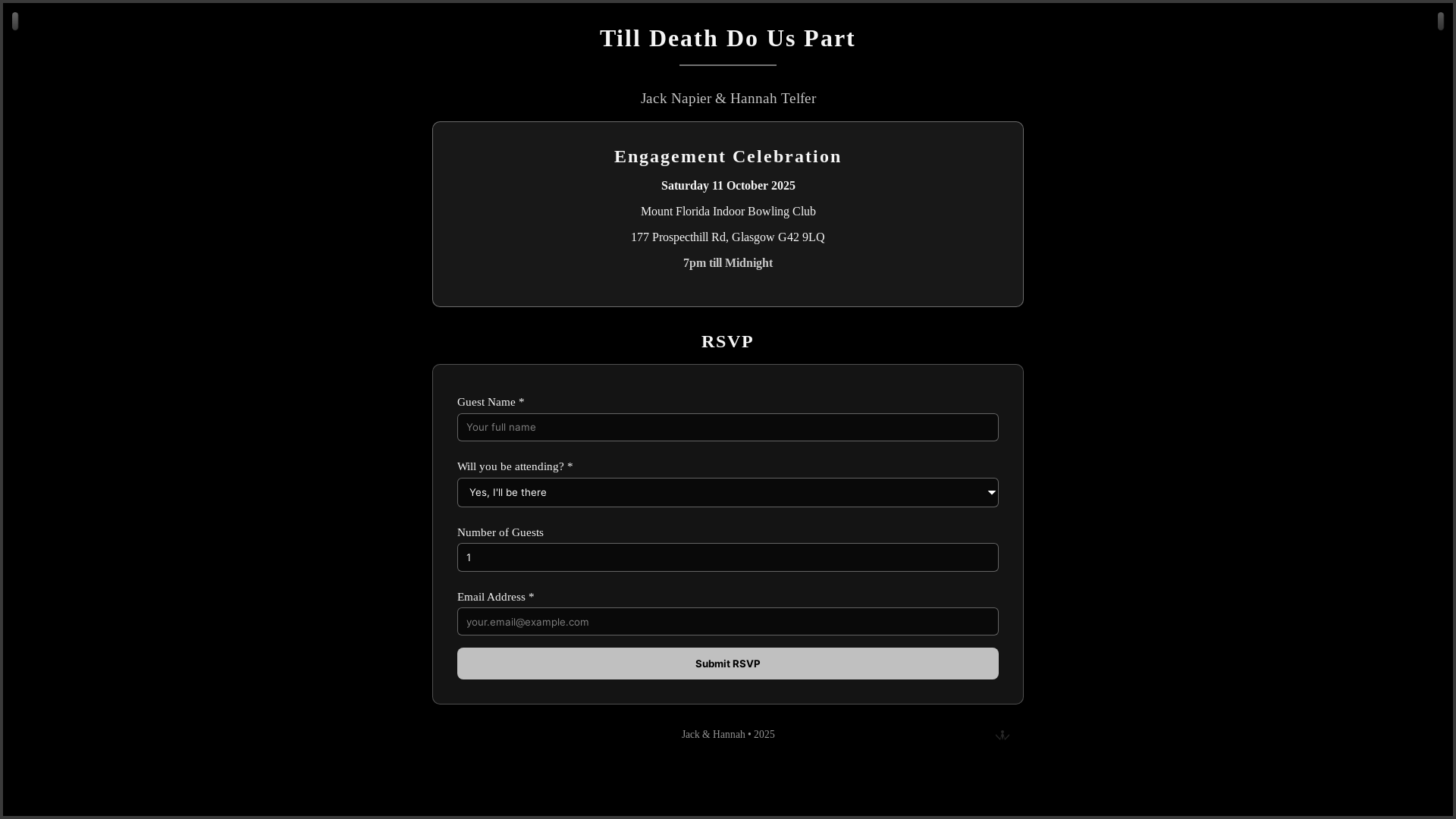 website screenshot of https://jackhannahwedding.co.uk/