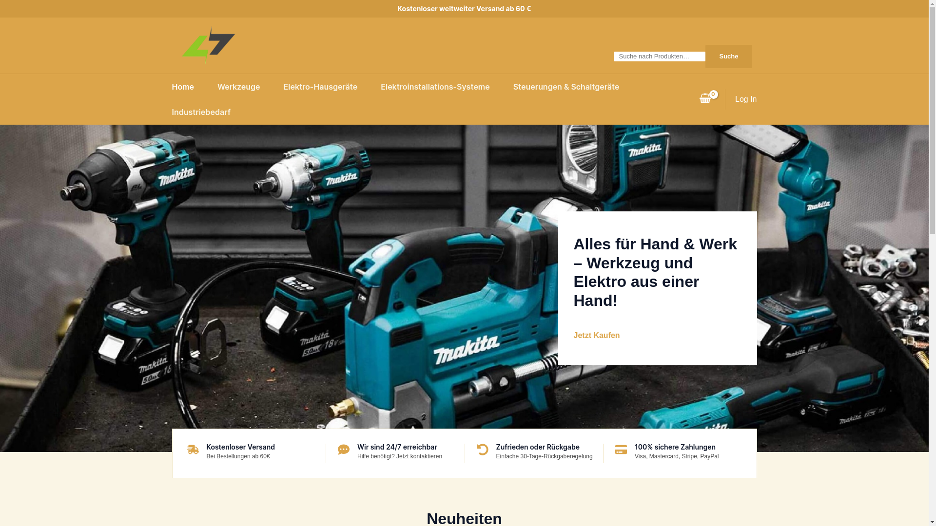 website screenshot of https://werkzeugundelektro.com/
