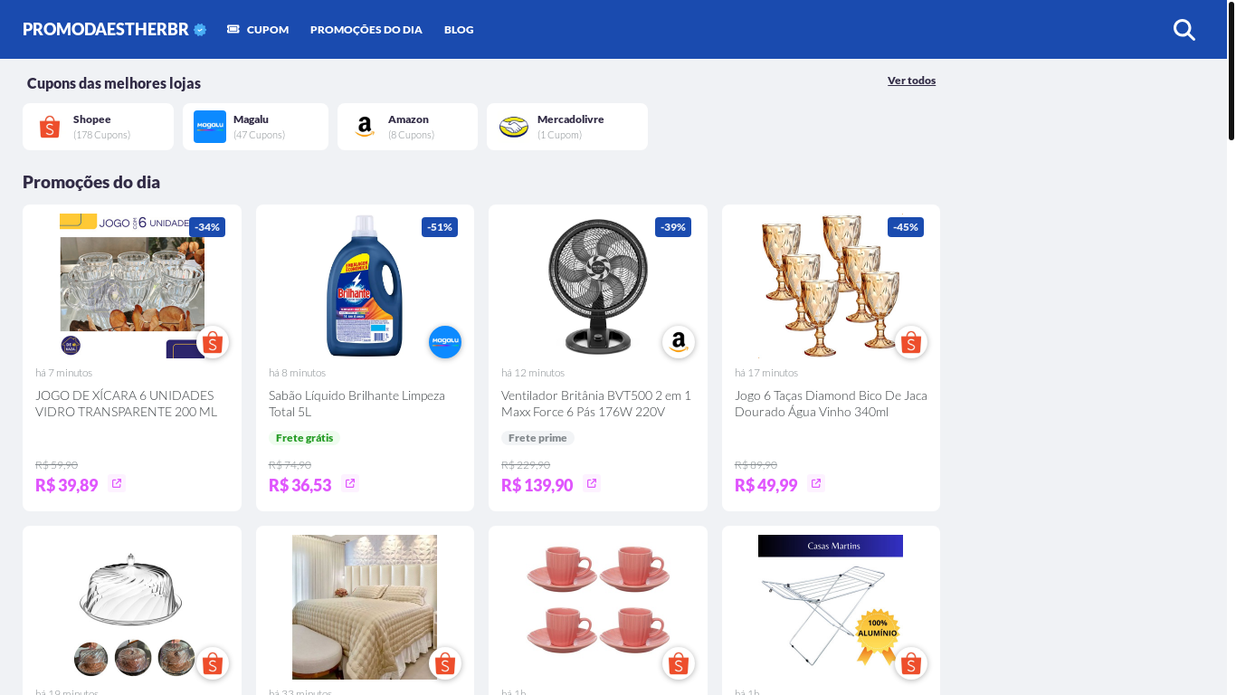 website screenshot of https://esterpromo.com.br/