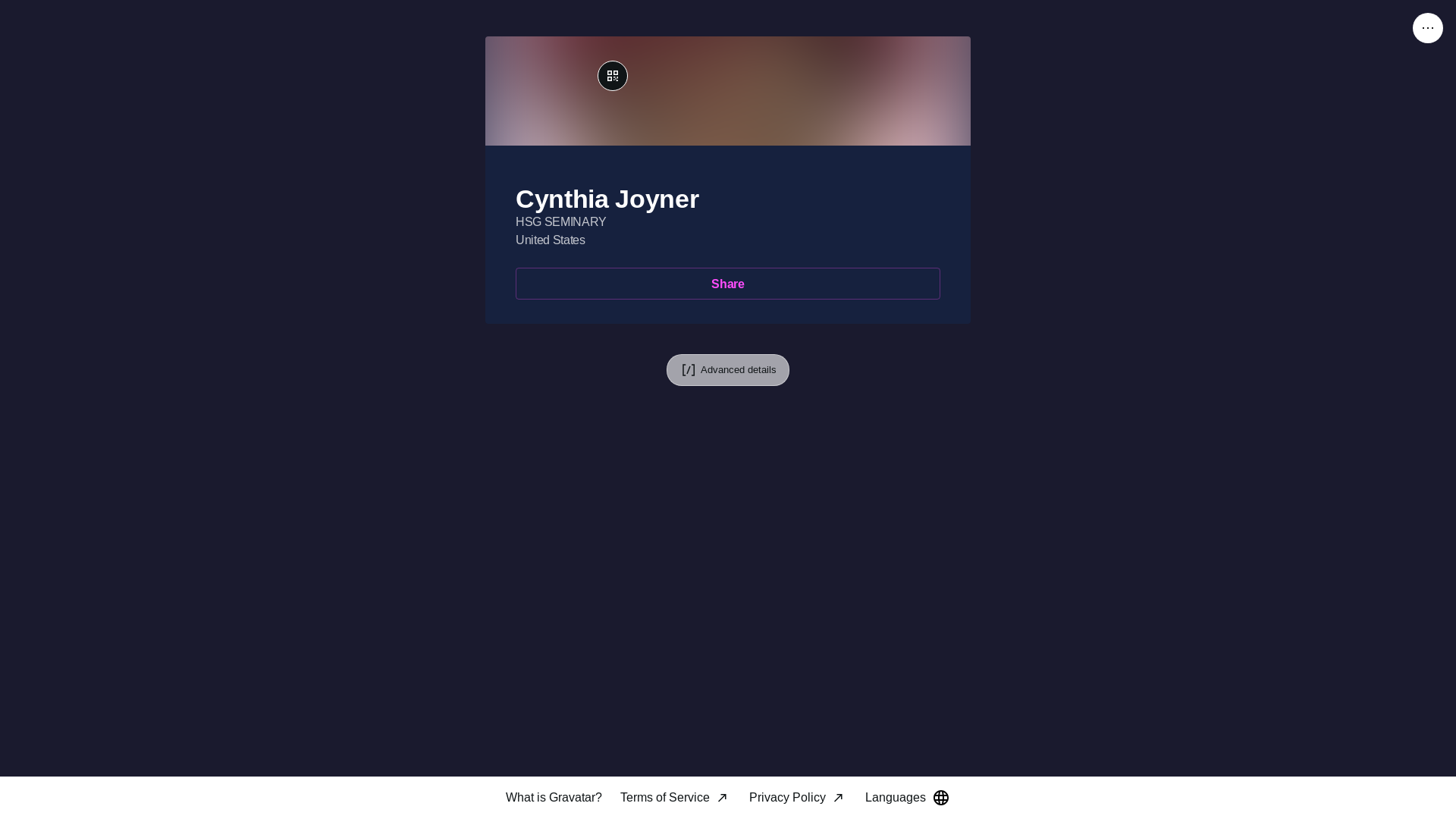 website screenshot of https://cynthiajoyner.link/