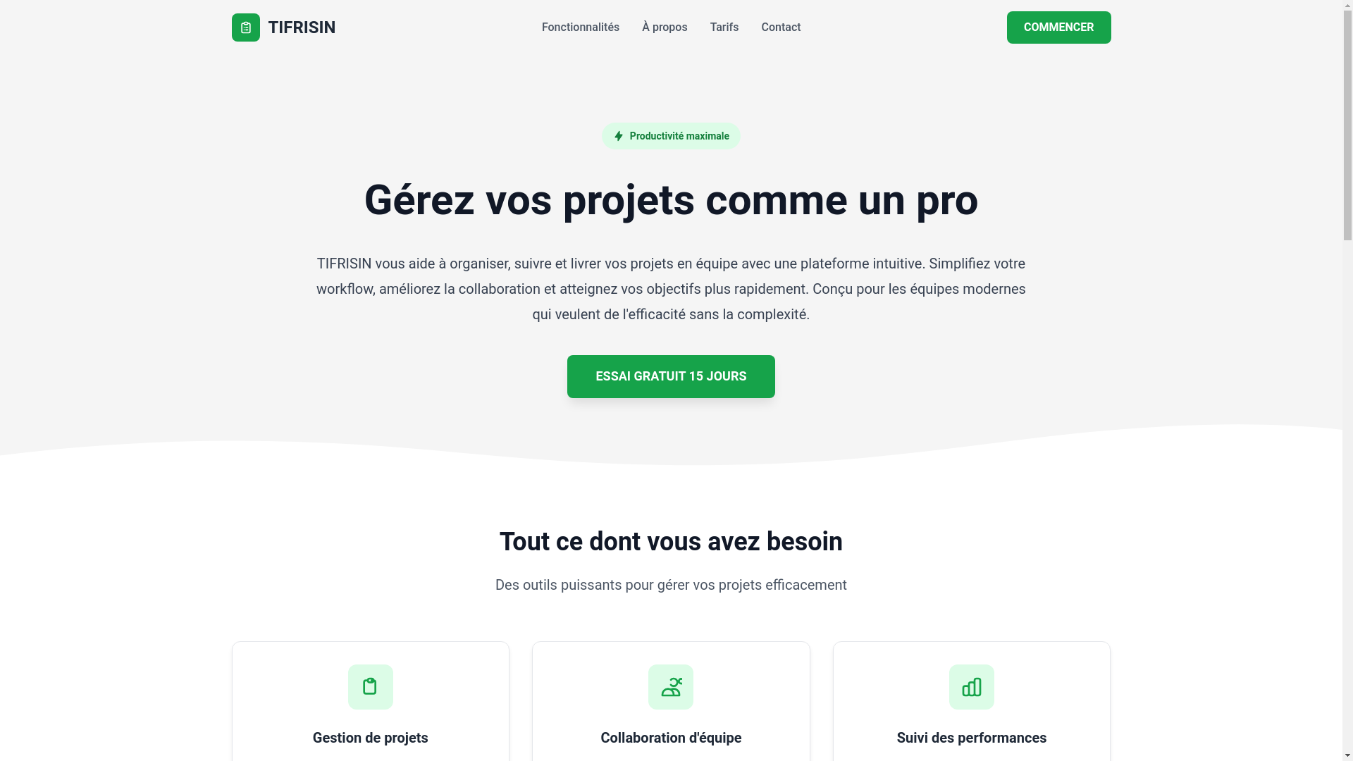 website screenshot of https://tifrisin-landing.pages.dev/