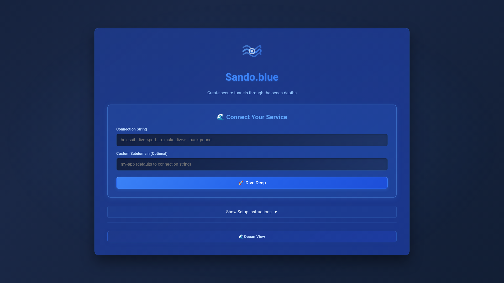 website screenshot of https://sando.blue/