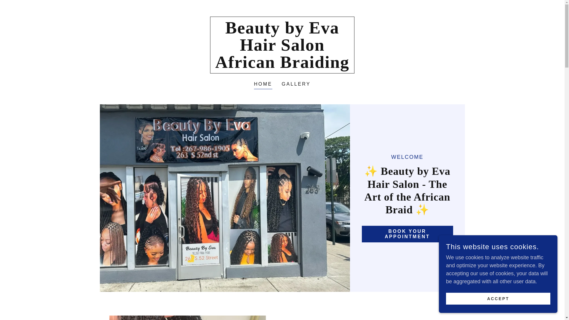website screenshot of https://beautybyevahairsalonafricanbraiding.com/