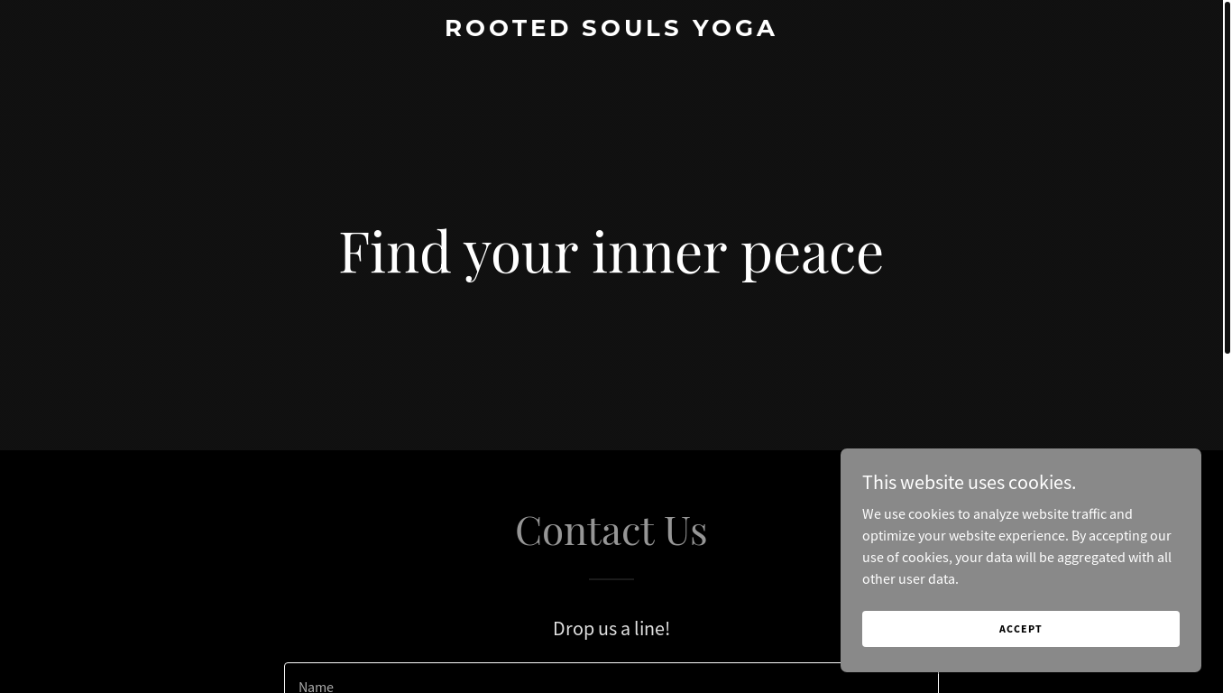website screenshot of https://rootedsoulsyoga.com/