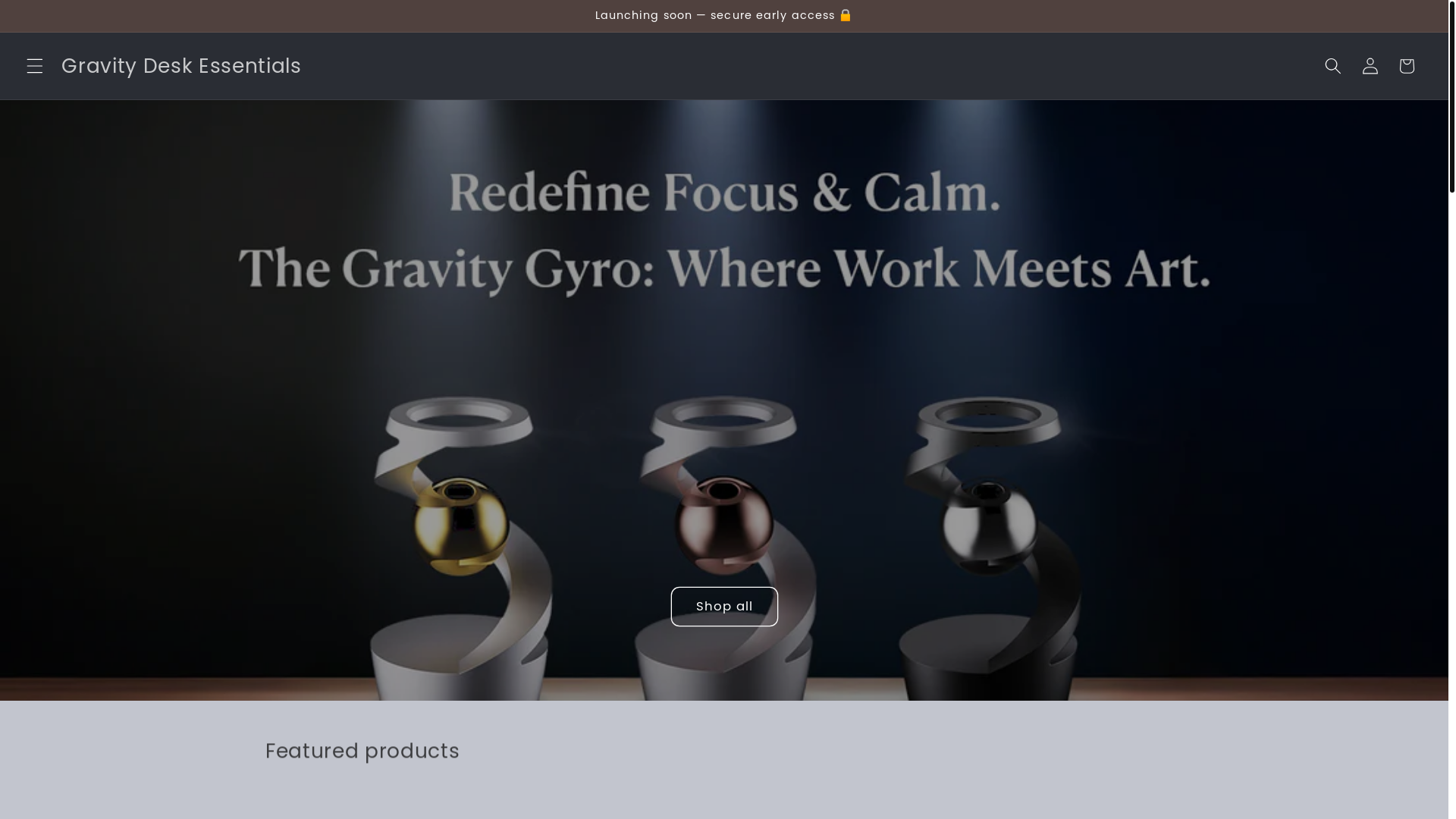 website screenshot of https://gravitydeskessentials.com/