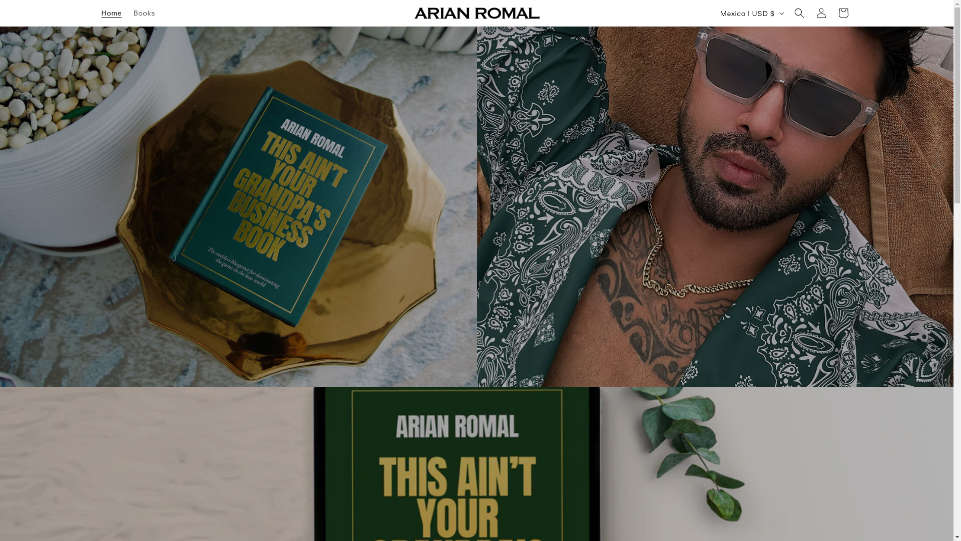 website screenshot of https://arianromal.shop/