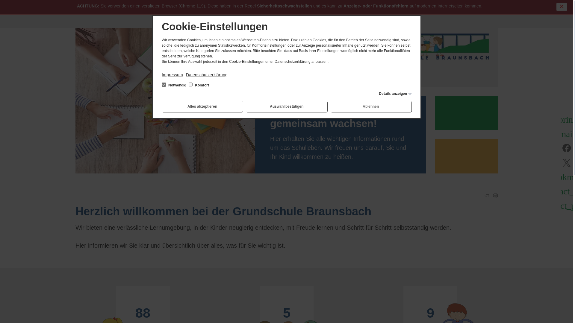 website screenshot of https://grundschulebraunsbach.de/