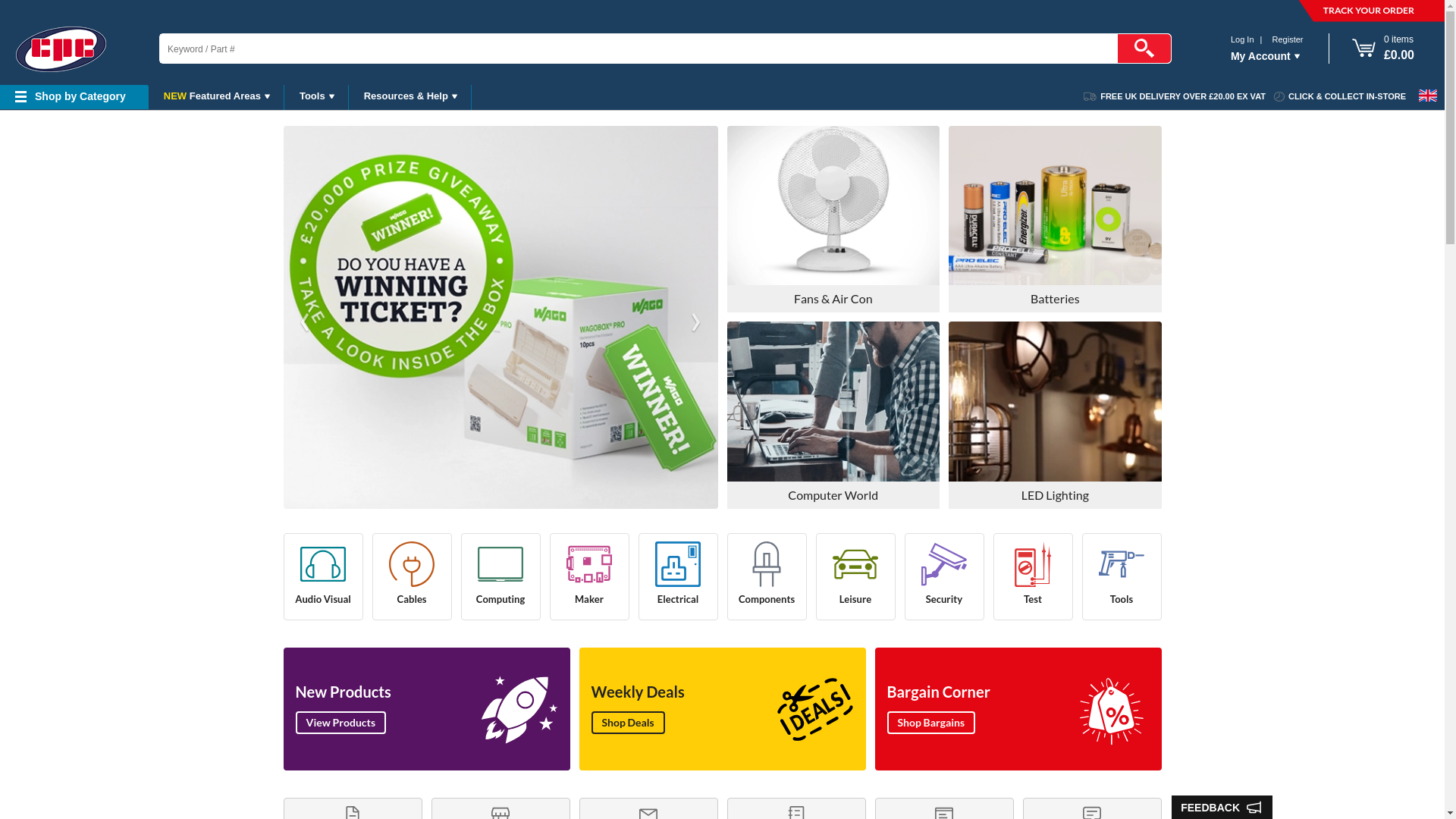 website screenshot of https://cpc.farnell.com/