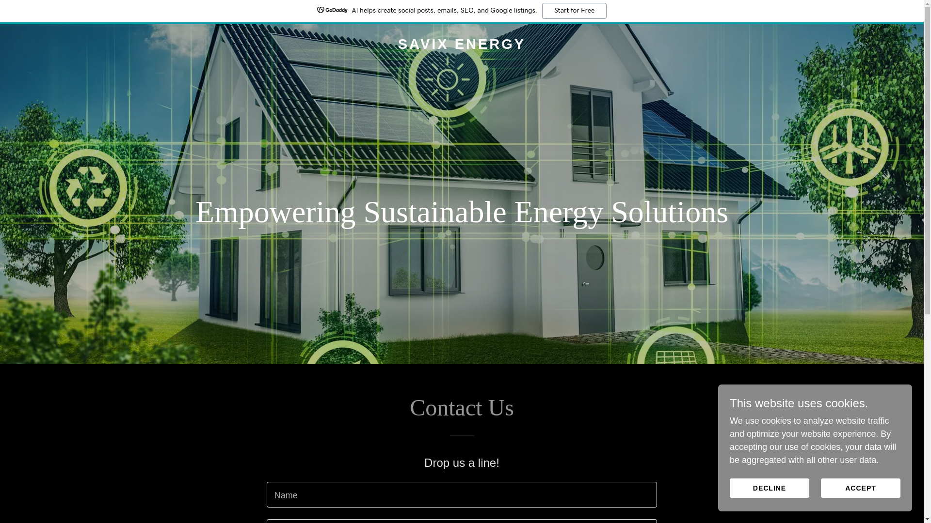 website screenshot of https://savixenergy.com/