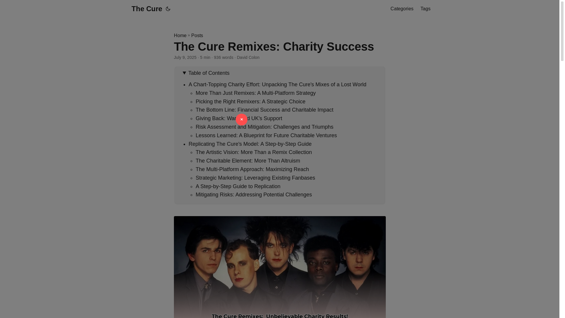 website screenshot of https://the-cure.pages.dev/