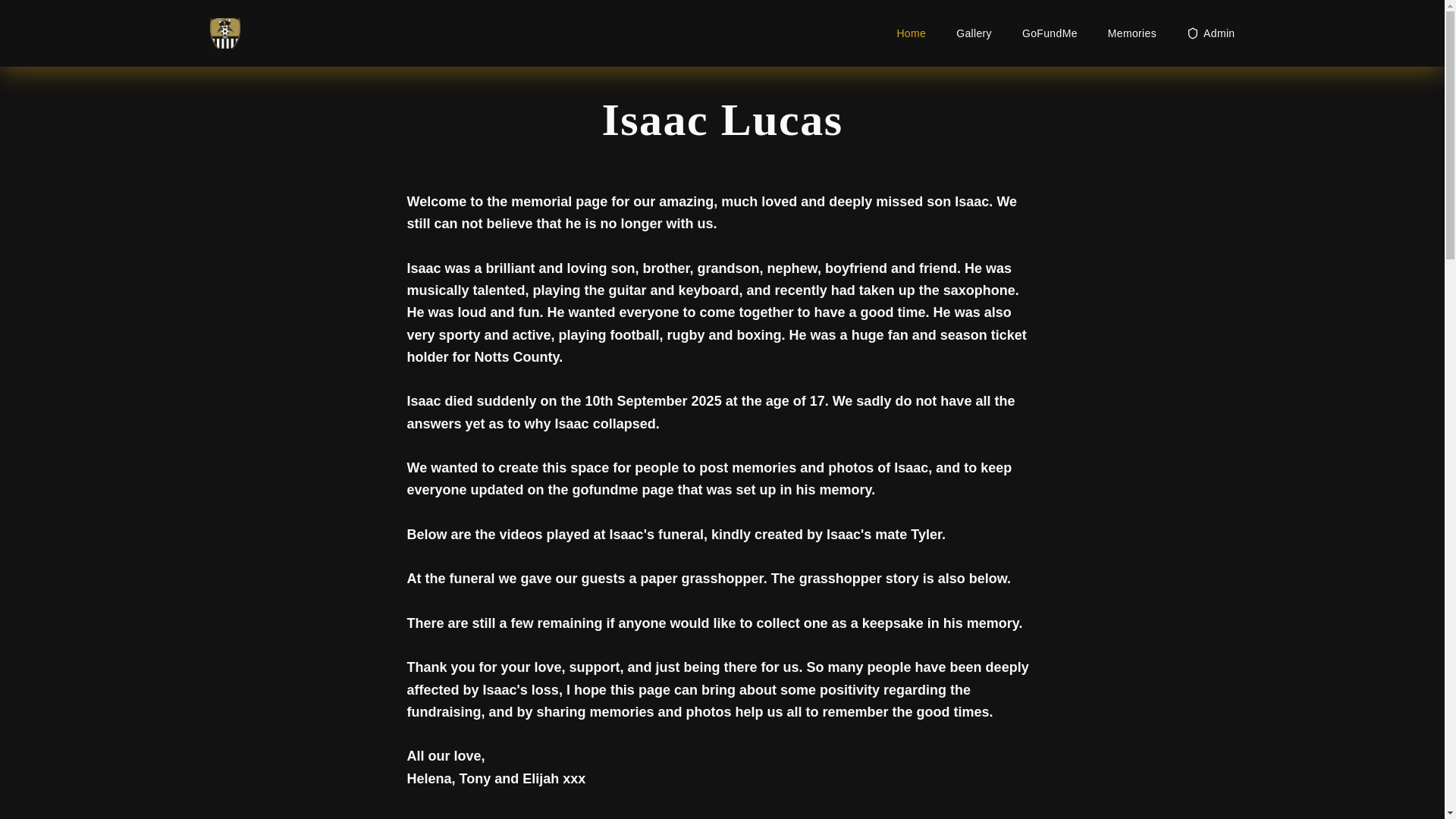 website screenshot of https://isaaclucas.co.uk/