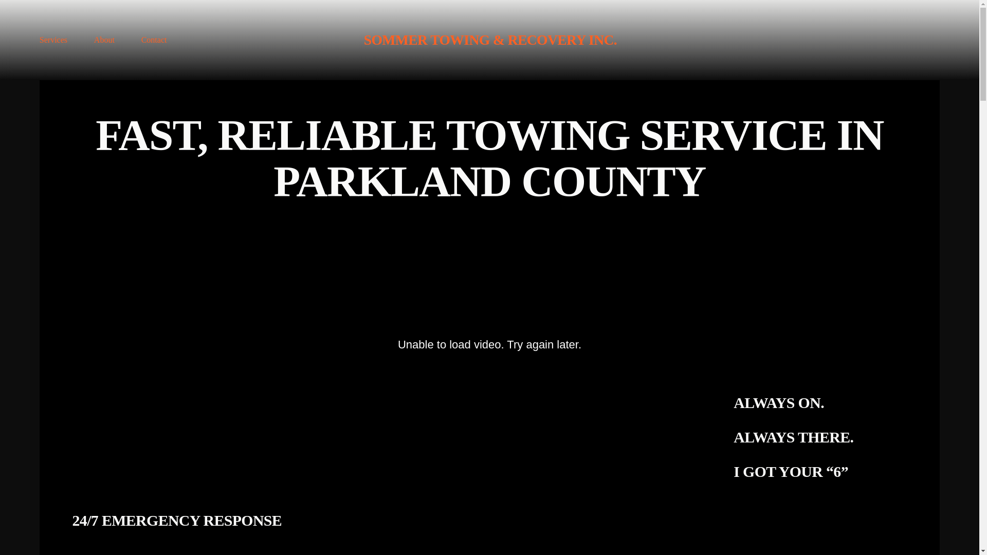 website screenshot of https://sommertowingrecoveryinc.ca/