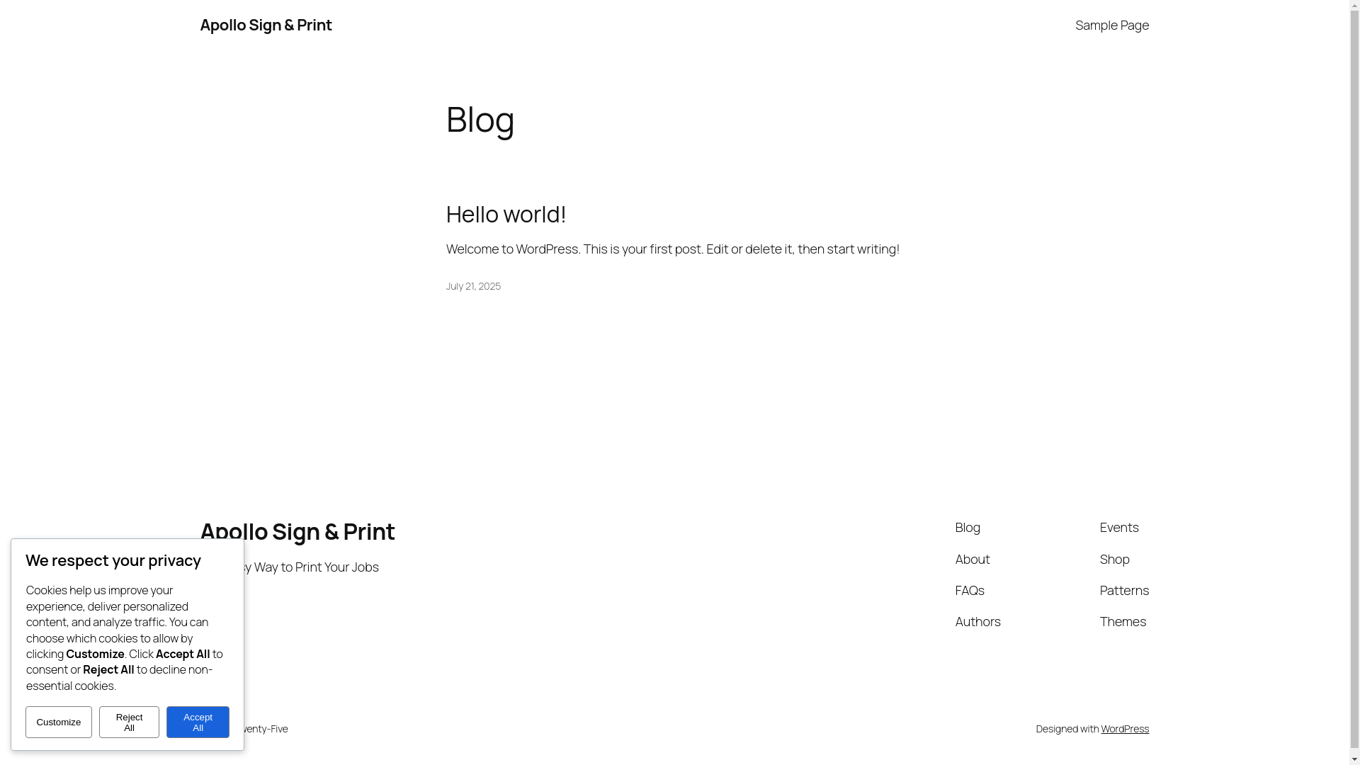 website screenshot of https://apollosignandprint.us/