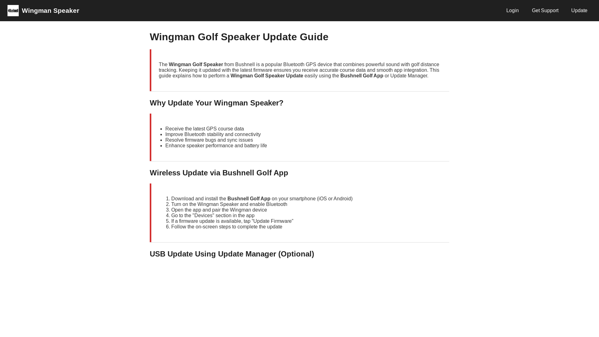 website screenshot of https://wingman-golf-speaker.pages.dev/