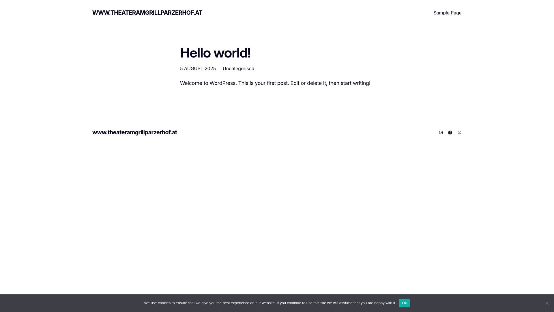 website screenshot of https://theateramgrillparzerhof.at/