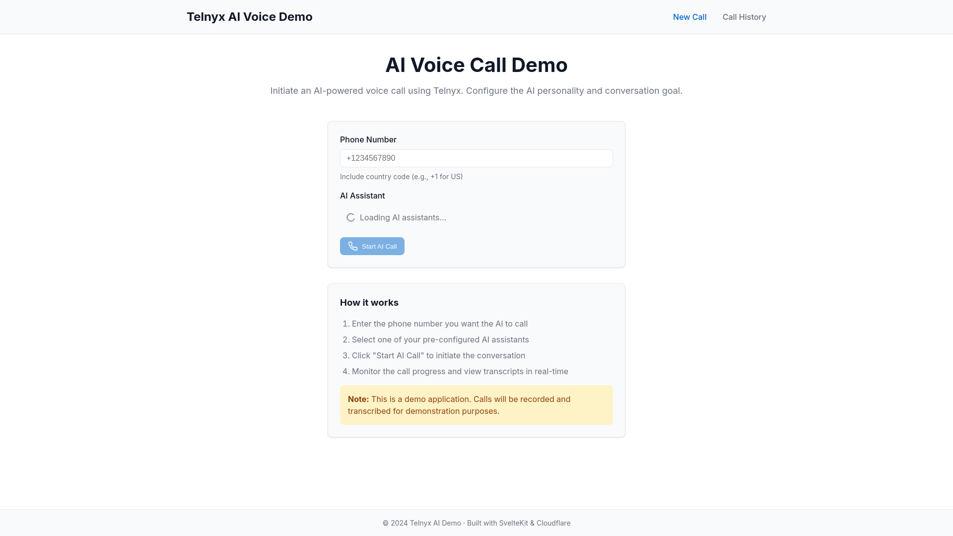 website screenshot of https://aiagent-demo-cqf.pages.dev/