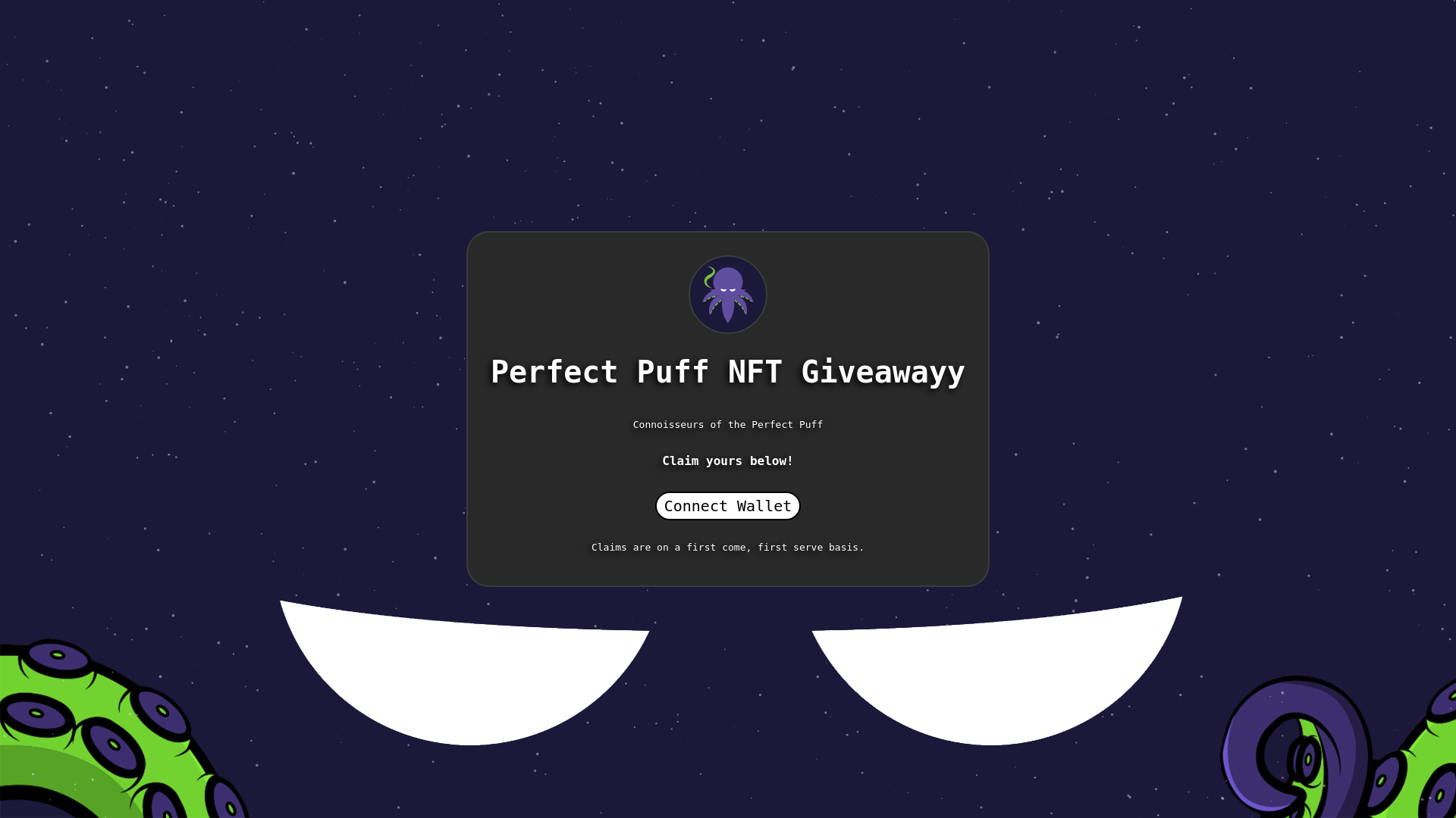 website screenshot of https://perfectpuffclub.xyz/