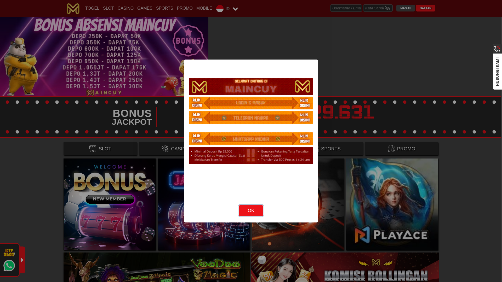 website screenshot of https://maincuy96.com/