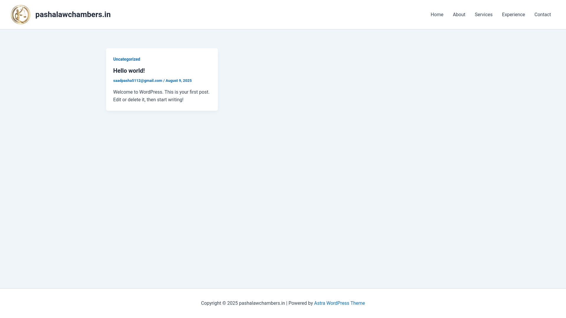 website screenshot of https://pashalawchambers.in/