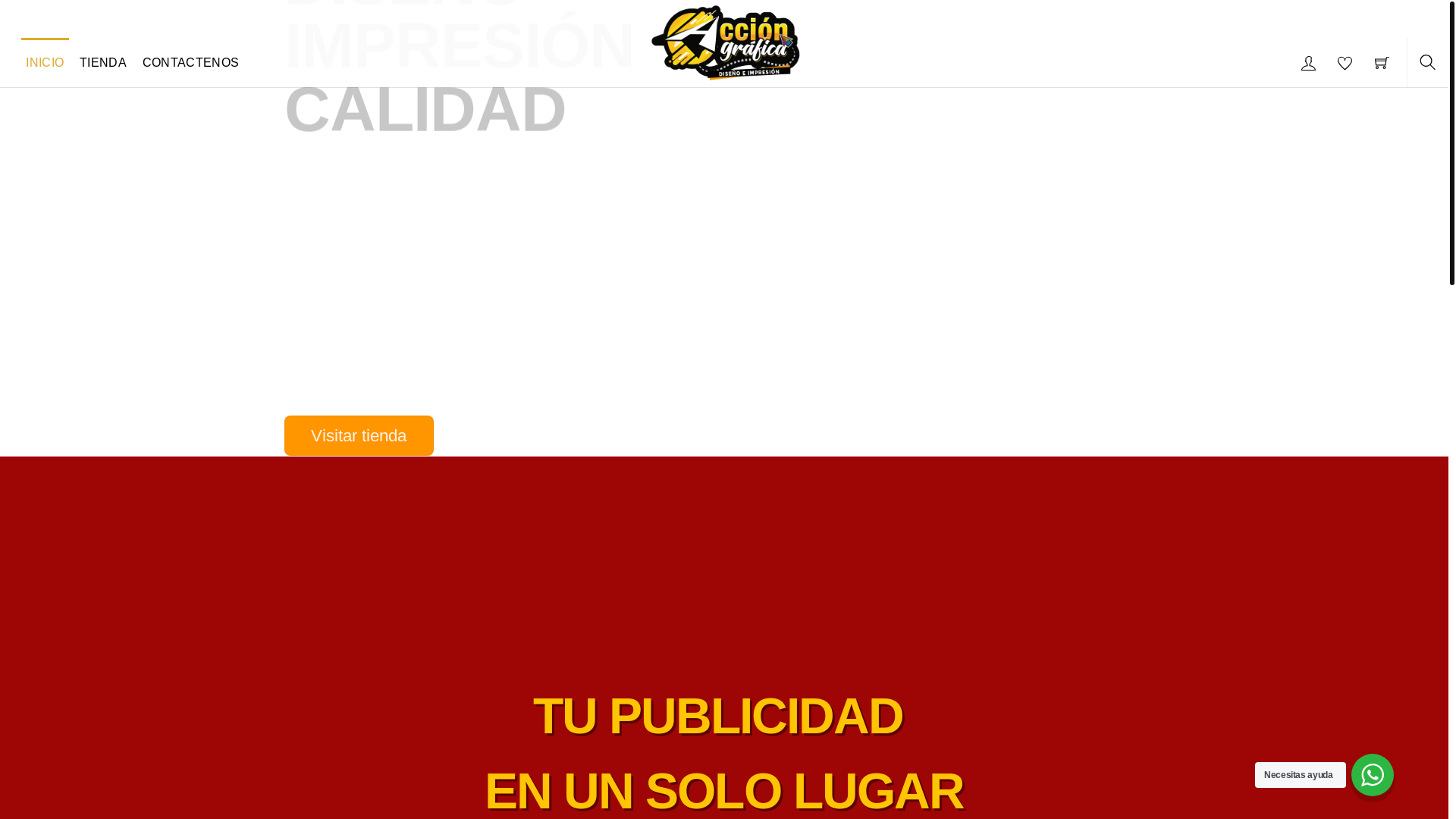 website screenshot of https://www.acciongrafica.com.co/
