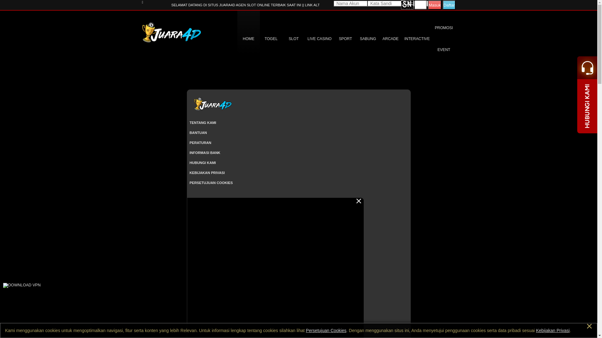 website screenshot of https://juara4dvviipp.shop/