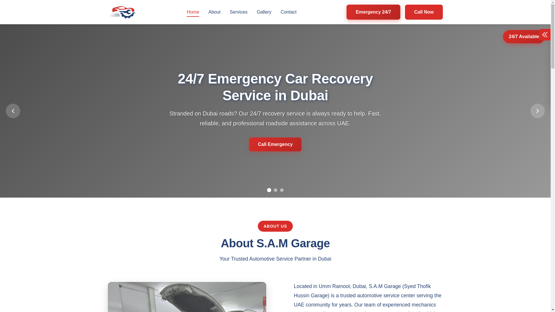 website screenshot of https://samg.ae/