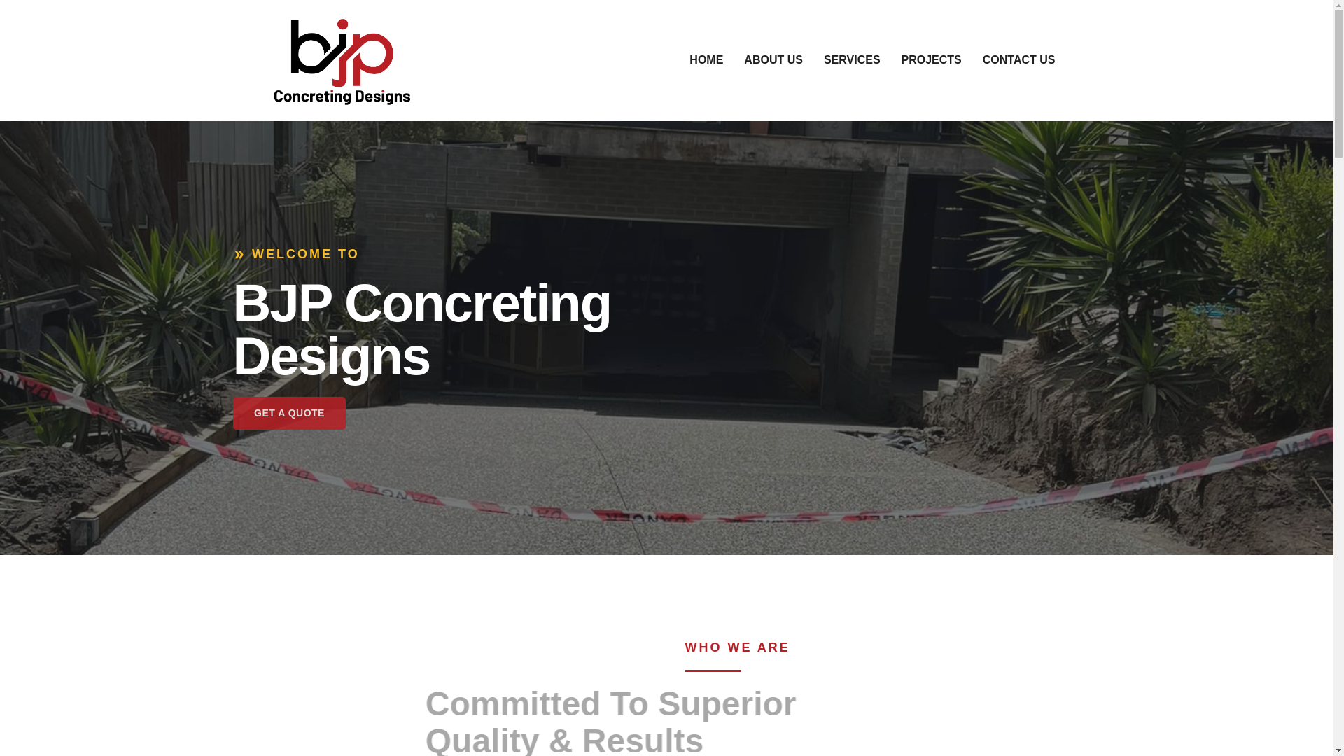website screenshot of https://bjpconcretingdesigns.com.au/