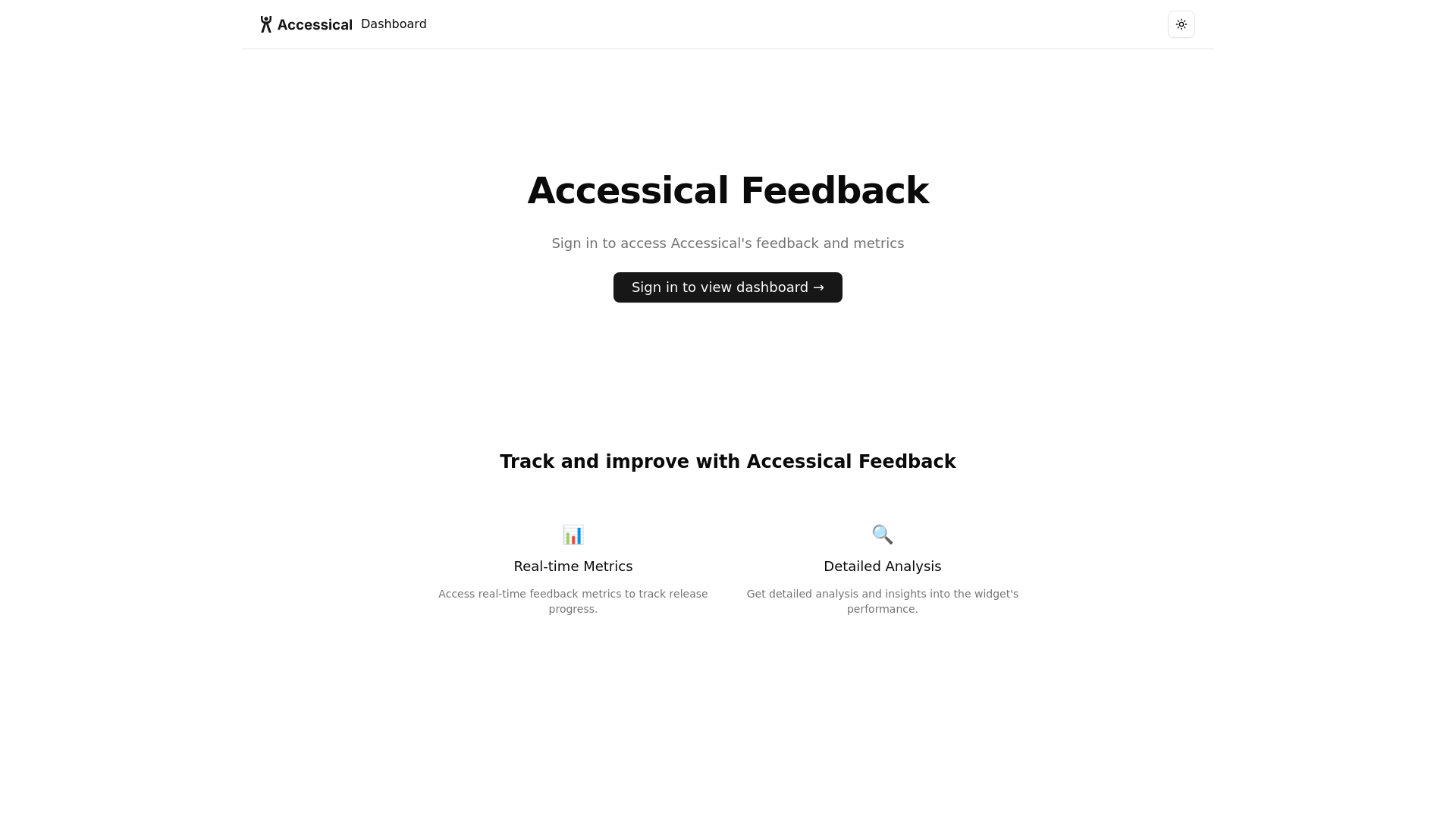 website screenshot of https://accessical-dashboard.pages.dev/
