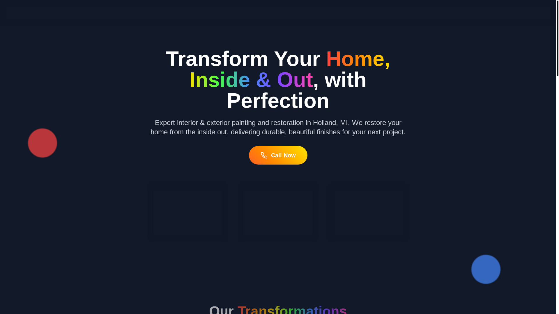 website screenshot of https://perfectionpainterholland.com/