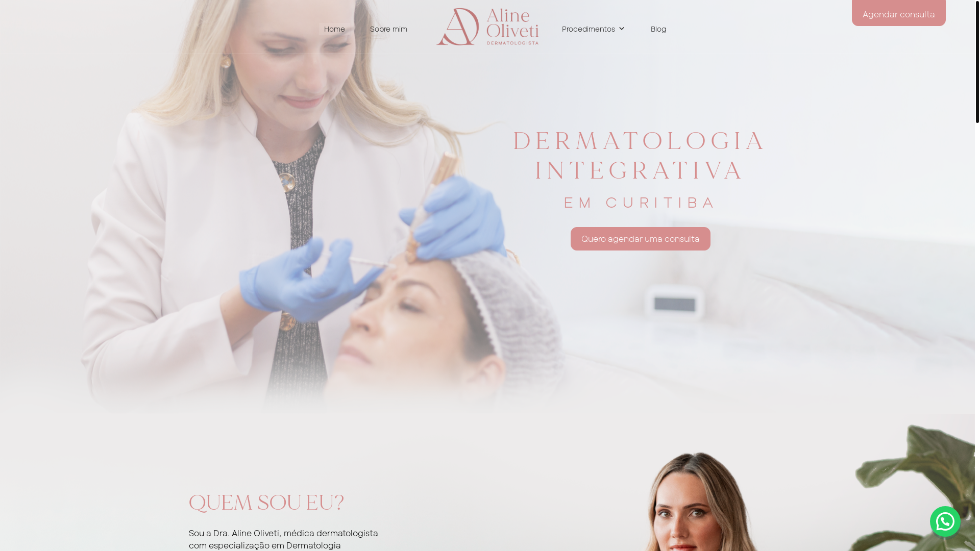 website screenshot of https://draalineoliveti.com.br/