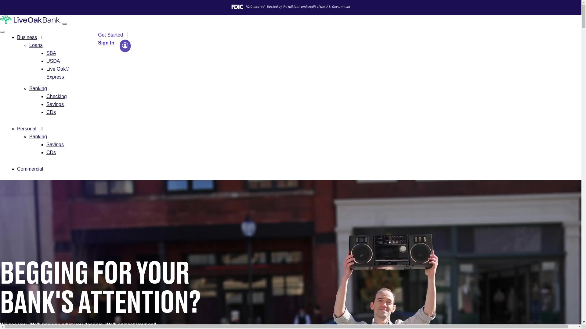 website screenshot of https://liveoak.bank/