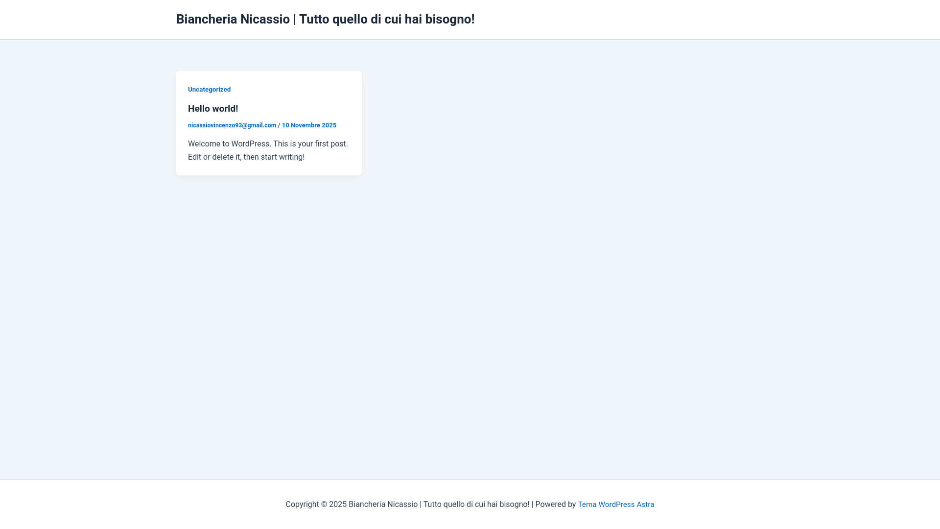 website screenshot of https://biancherianicassio.it/