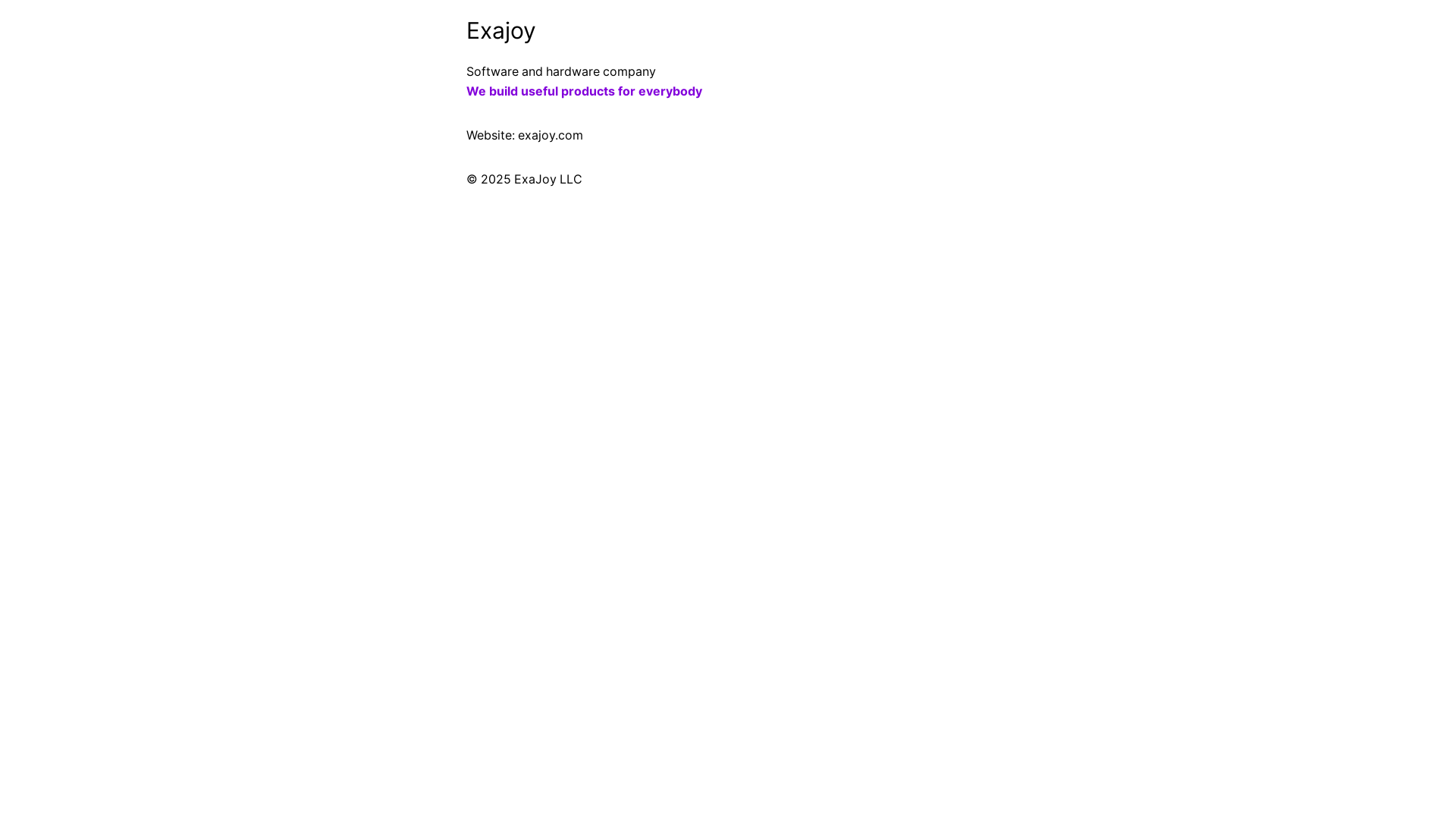 website screenshot of https://exajoy-website.pages.dev/