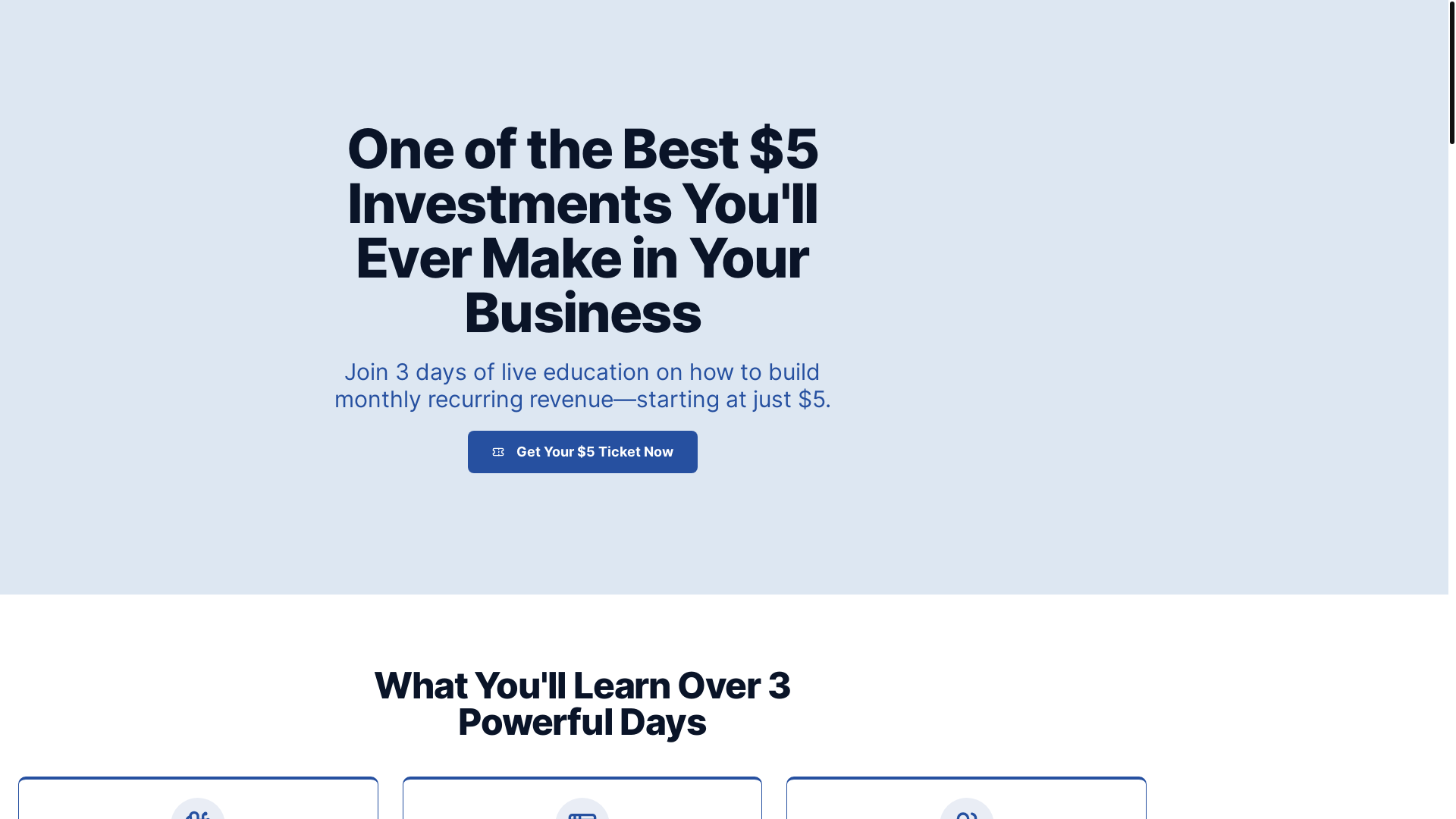 website screenshot of https://fivedollarworkshop.com/