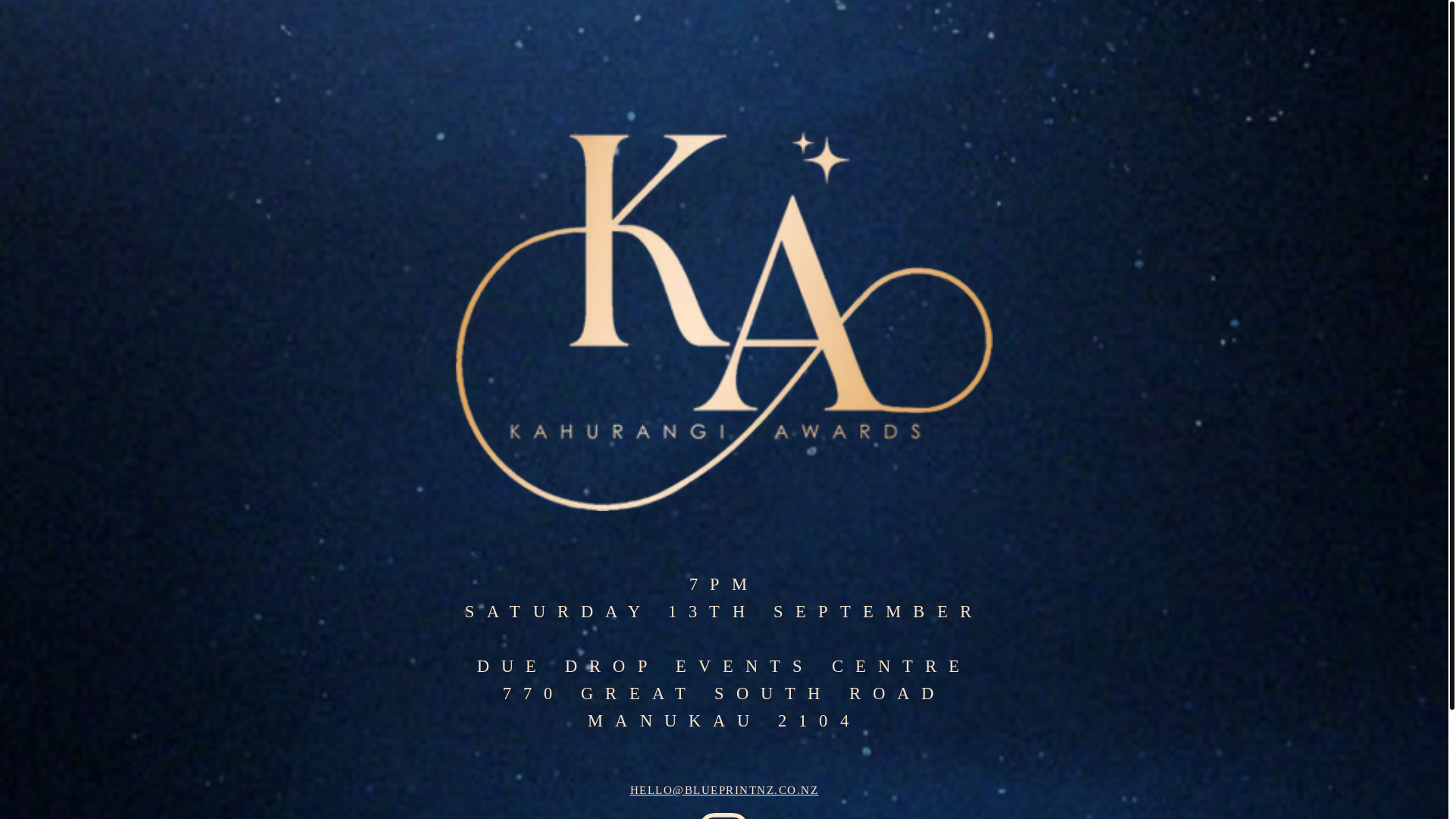 website screenshot of https://kahurangiawards.com/