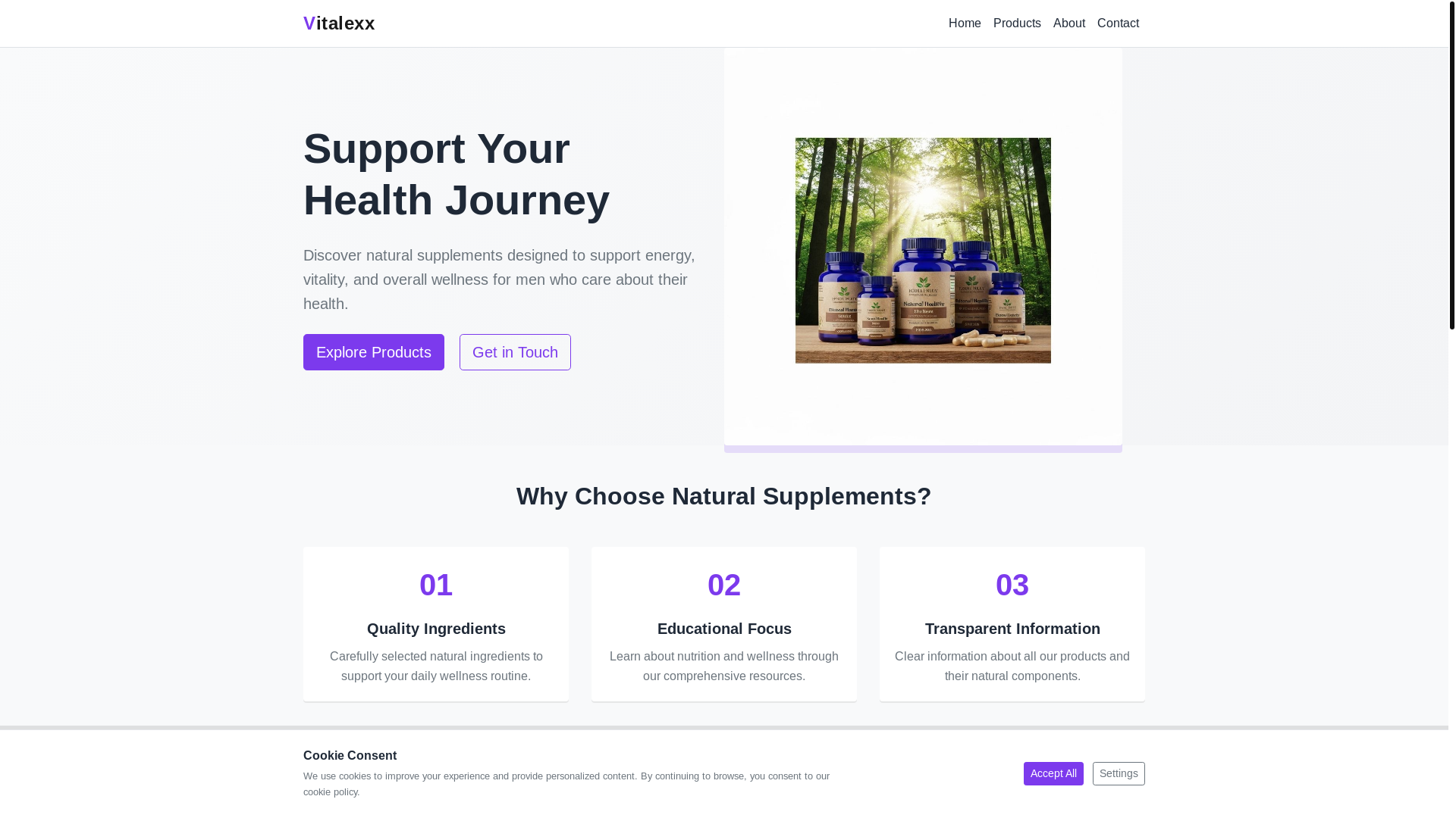 website screenshot of https://vitalexxhub.info/