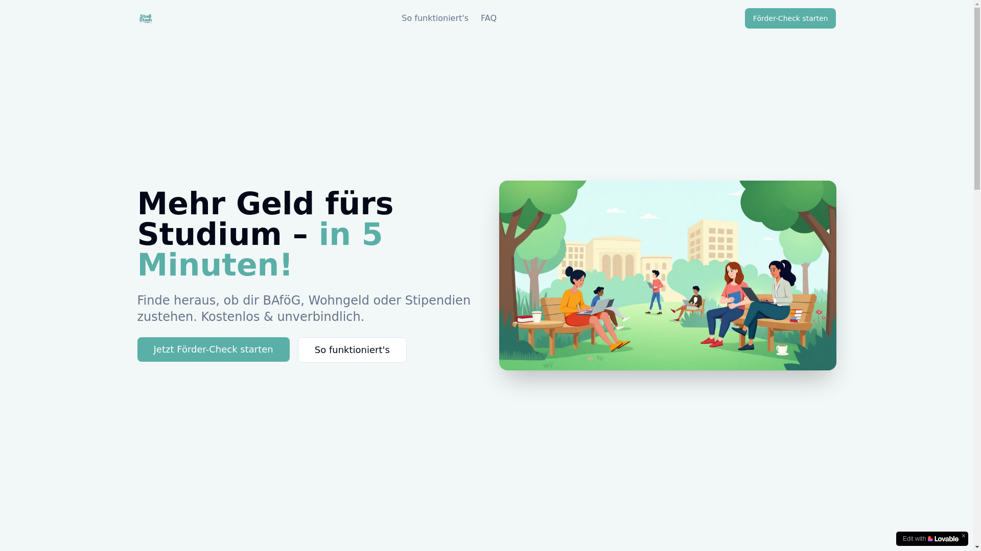 website screenshot of https://studistack.de/