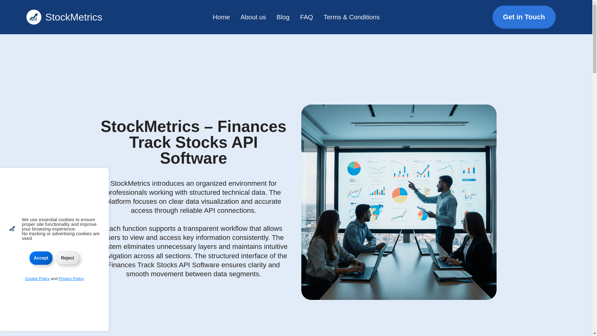 website screenshot of https://stockmetrics.us/