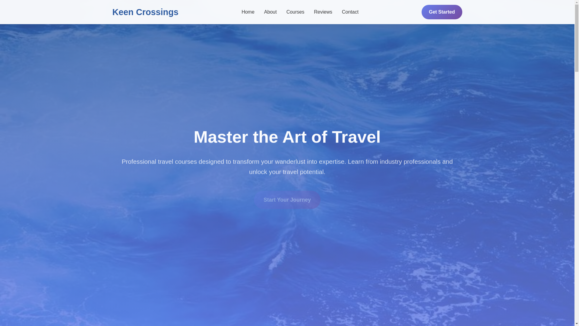 website screenshot of https://keencrossings.courses/