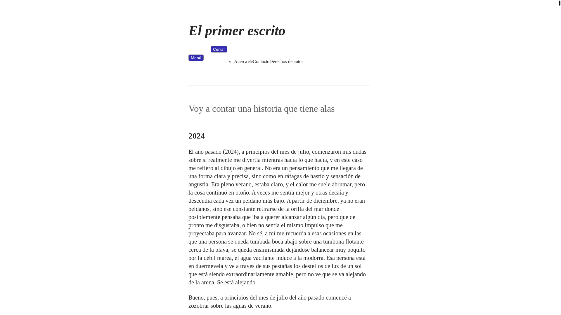 website screenshot of https://elprimerescrito.com/