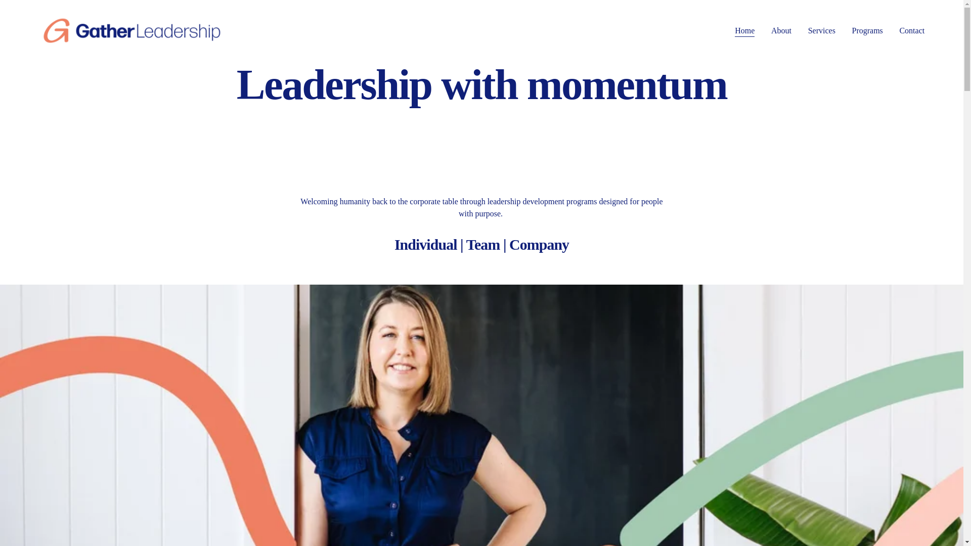 website screenshot of https://gatherleadership.com.au/