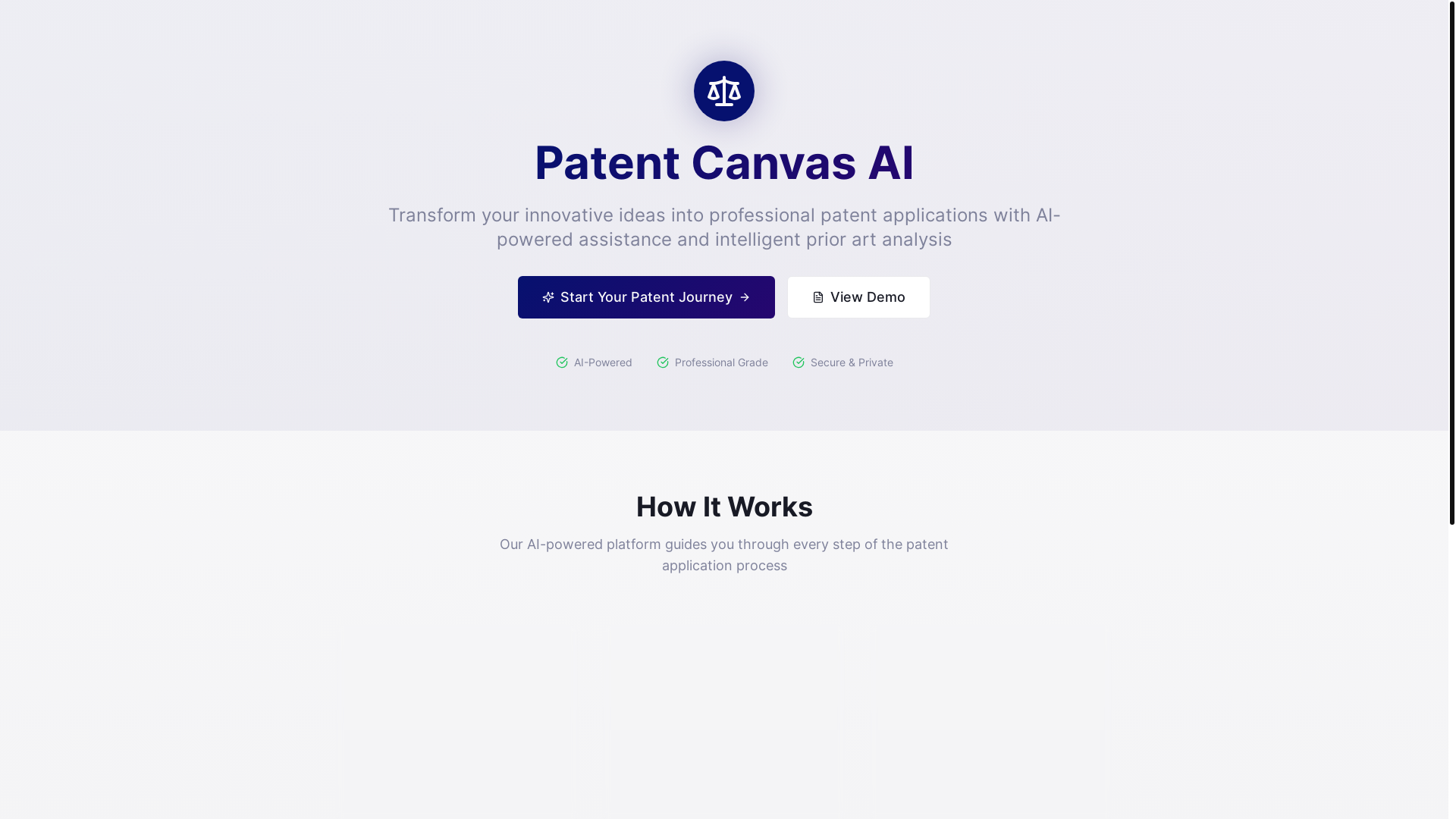 website screenshot of https://patentbot-ai.com/