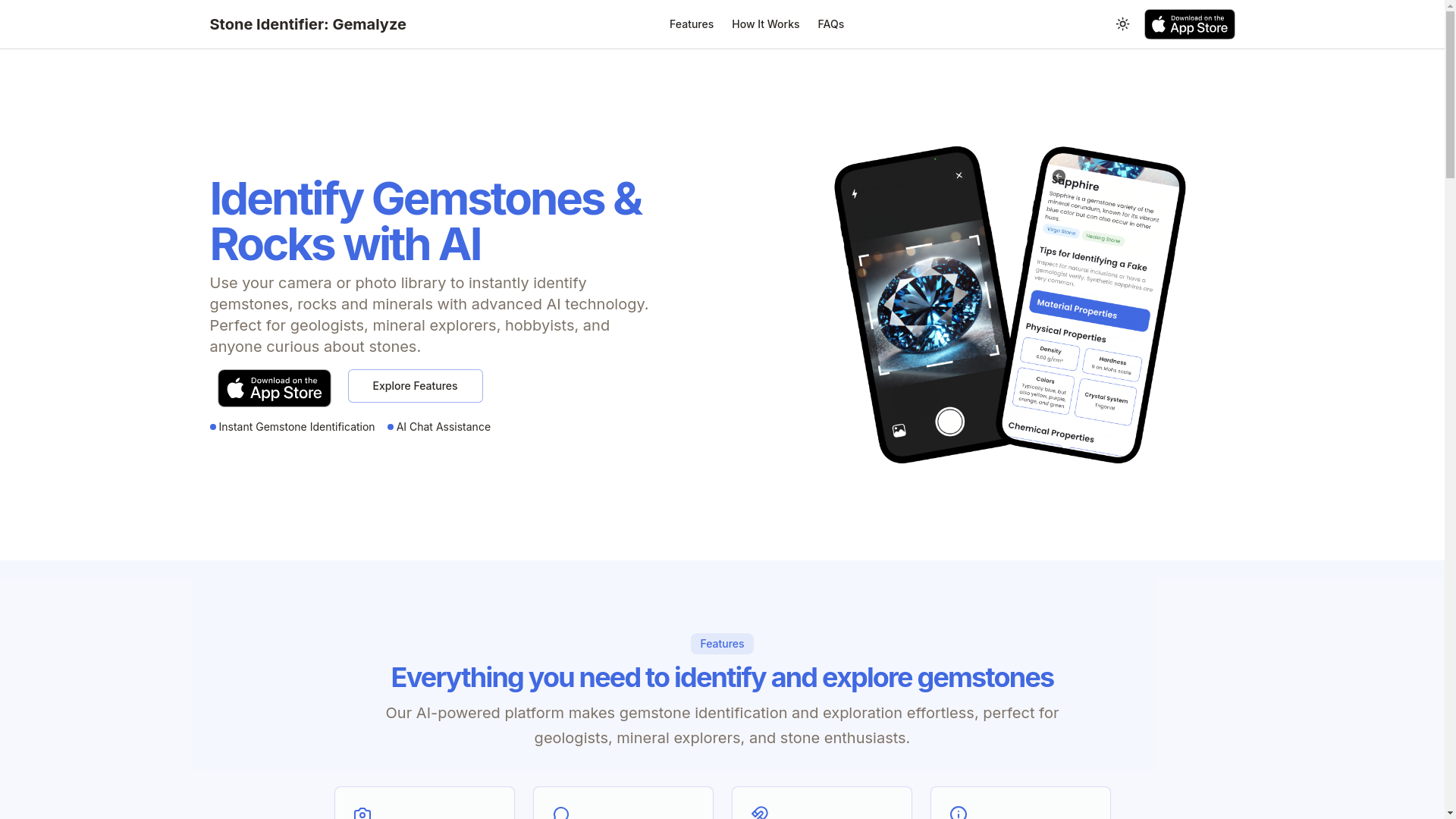 website screenshot of https://gemstone-identifier.pages.dev/