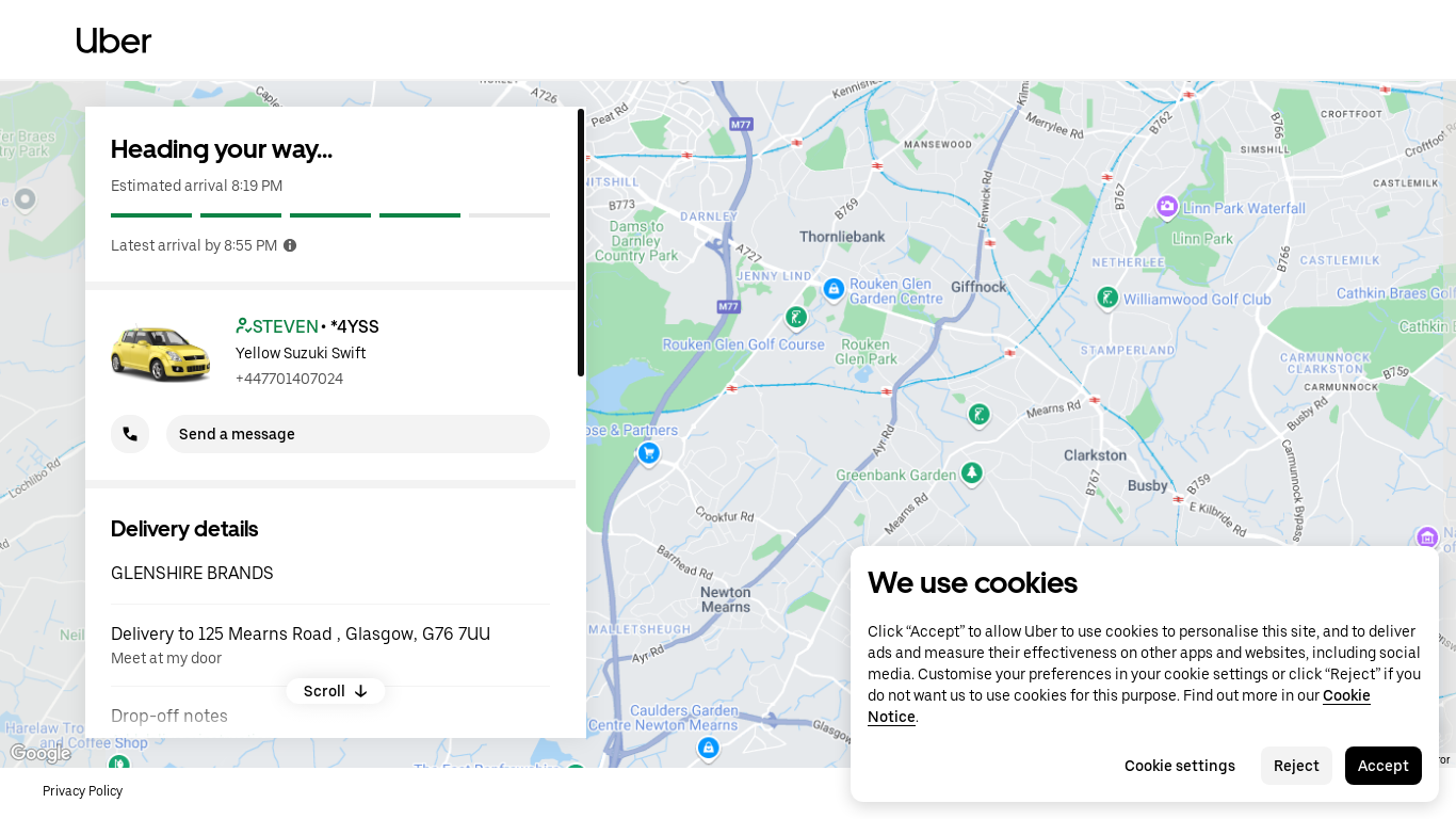 website screenshot of https://y.uber.com/22EdHJIUu
