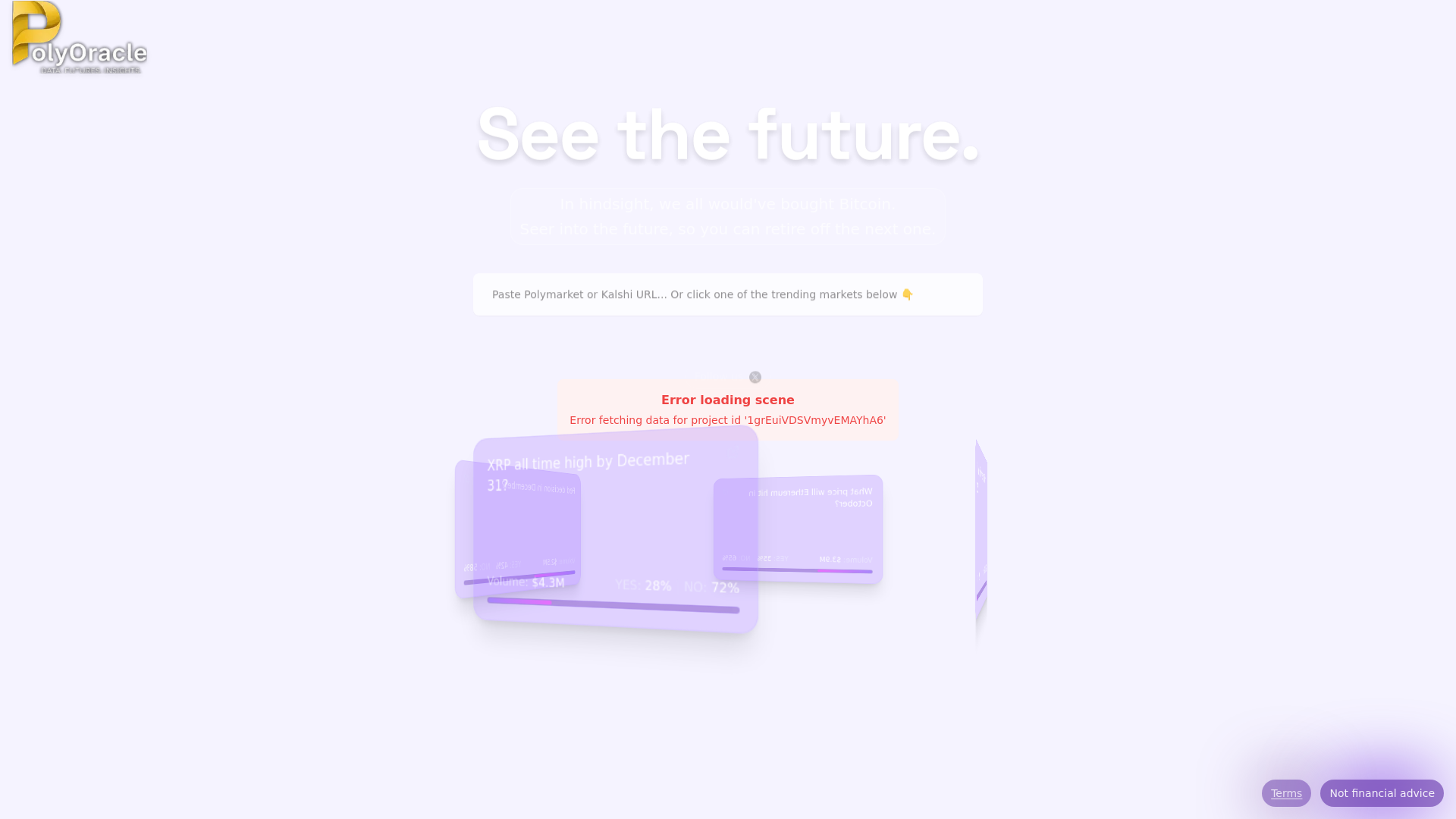 website screenshot of https://polyoracle.xyz/