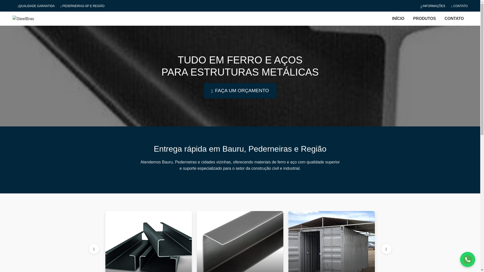 website screenshot of https://steelbrasferroeaco.com.br/